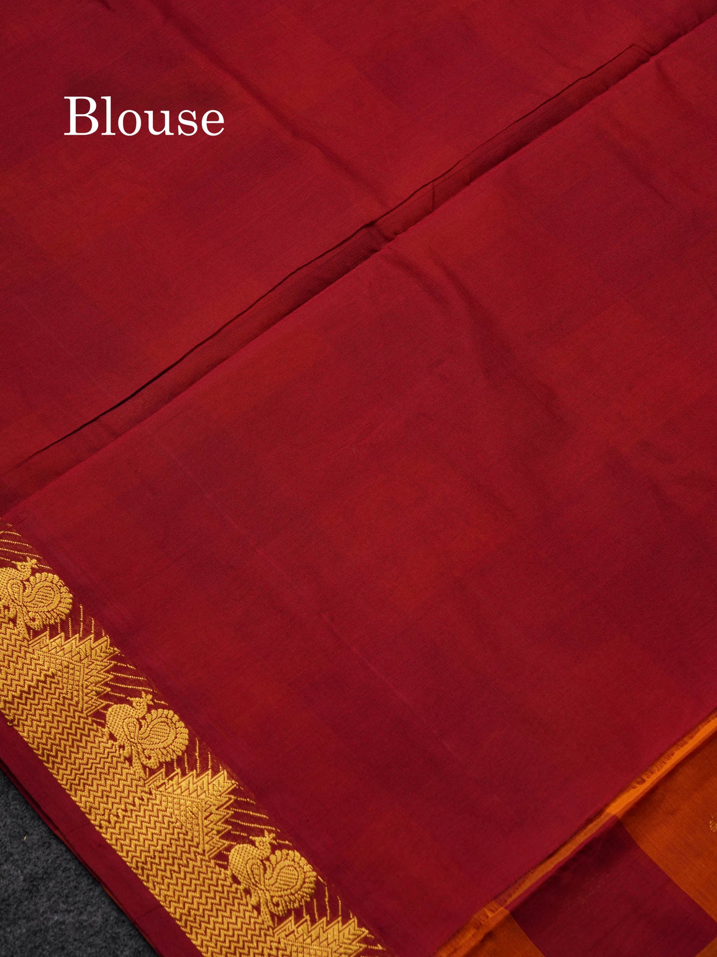 Beautiful Paalum Pazham Checks Semi Silk Cotton Saree With Contrast Dark Maroon Blouse