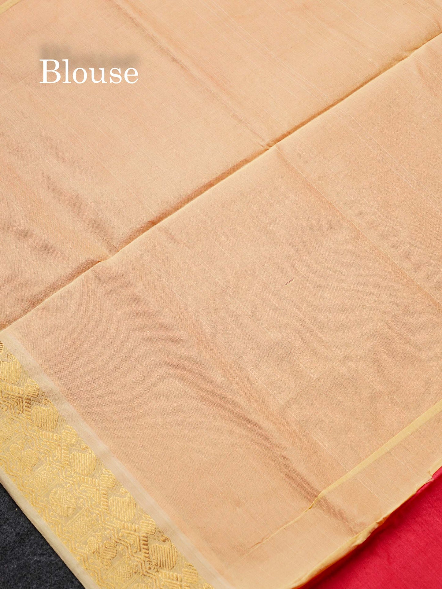Beautiful Dual Tone Pinkish Peach Semi Silk Cotton Saree With Contrast Cream Blouse