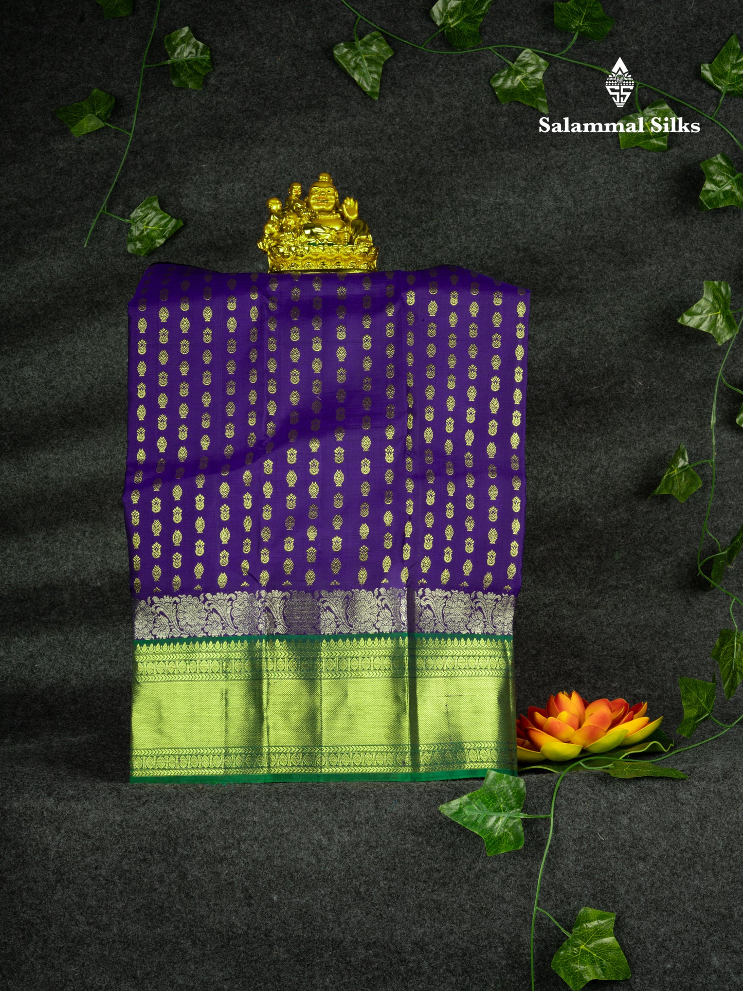 Pure Silk Pattu Pavadai (Sapphire Green) With Pink Blouse 18"