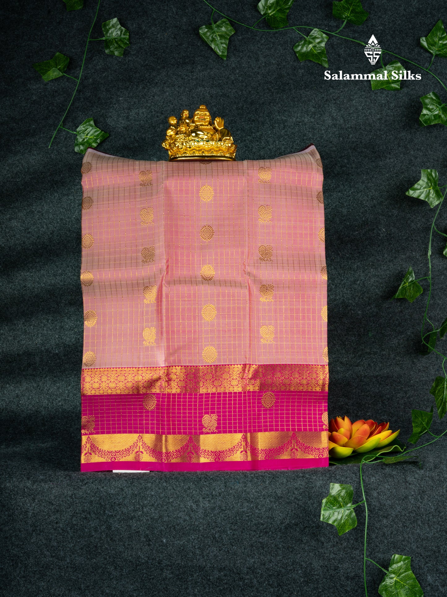 Pure Silk Pattu Pavadai (Green) With Pink Blouse 18"