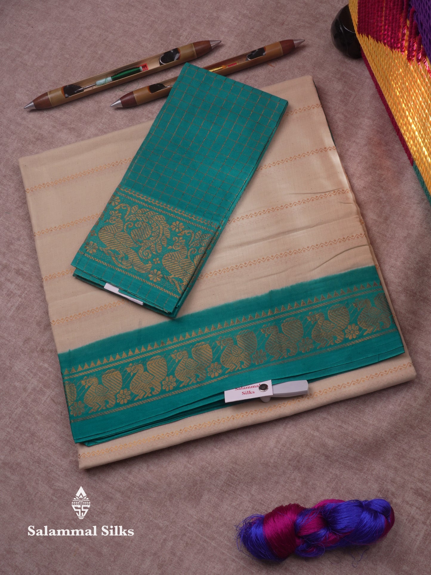 Beautiful Black Pure Sungudi Cotton Saree With Contrast Lavender Border