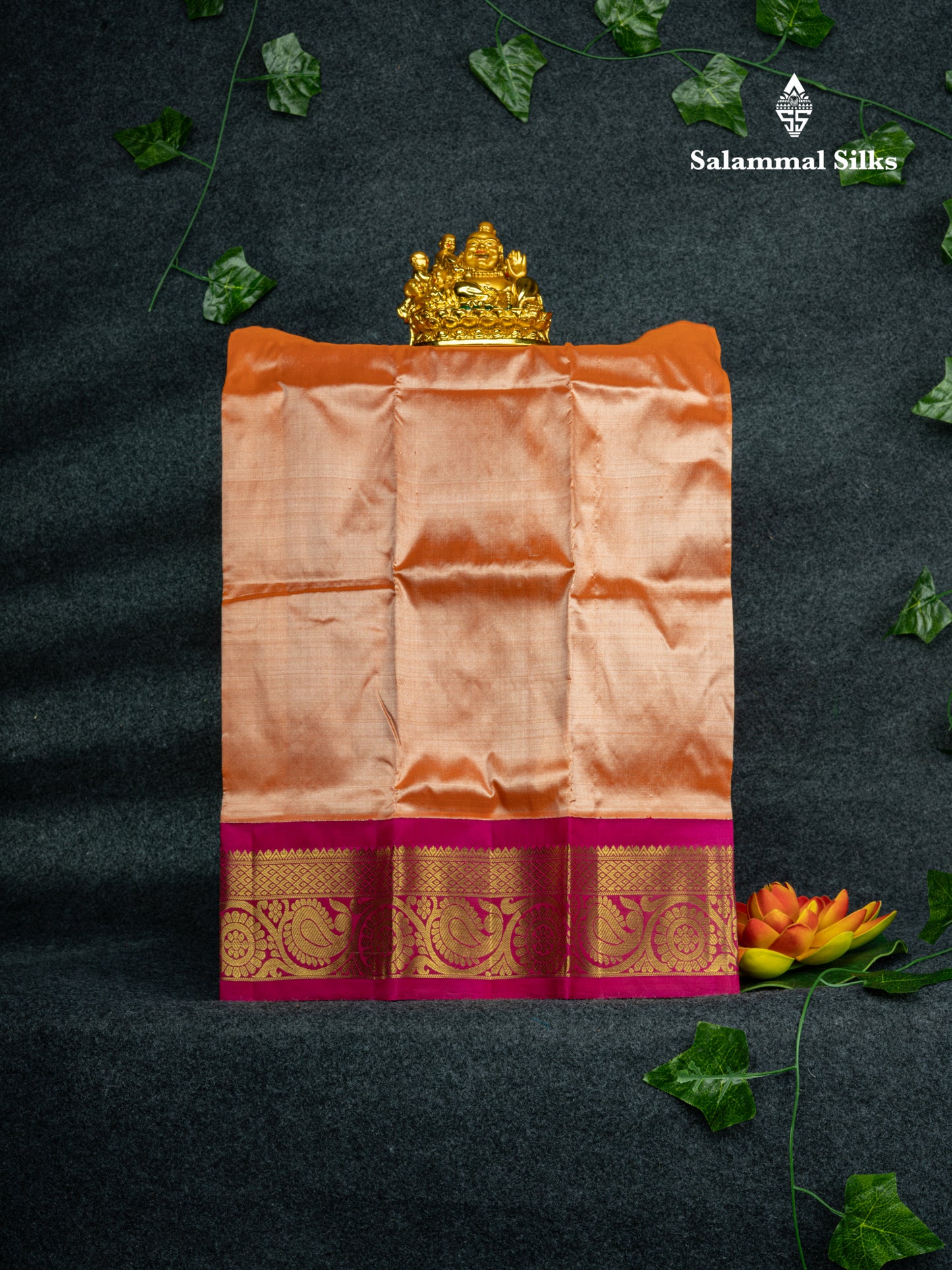 Pure Silk Pattu Pavadai Plain (Mango Yellow) With Magenta Pink Blouse 18"