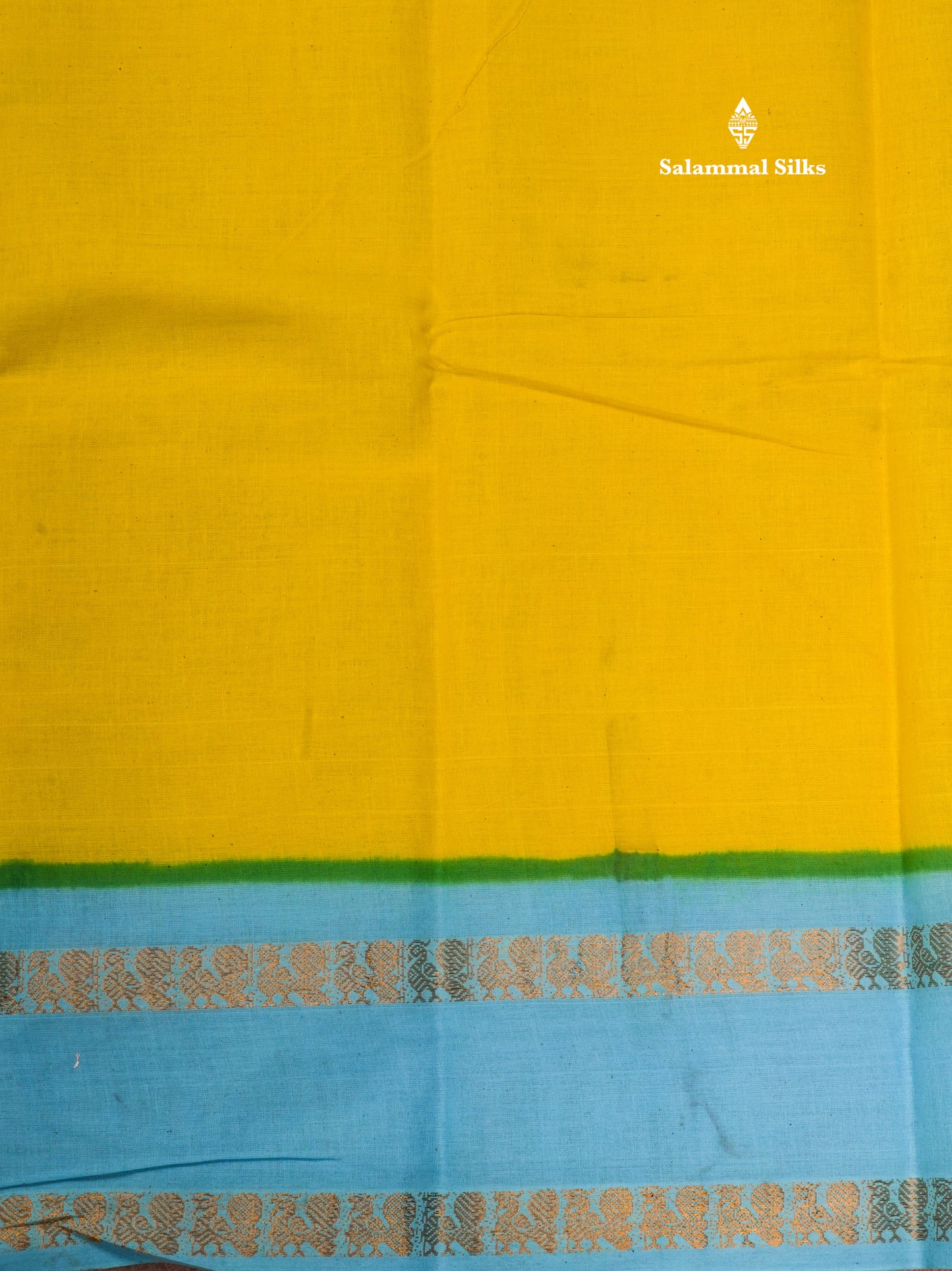 Reddish Pink Pure Sungudi Cotton Saree With Contrast Sapphire Green Gap Border