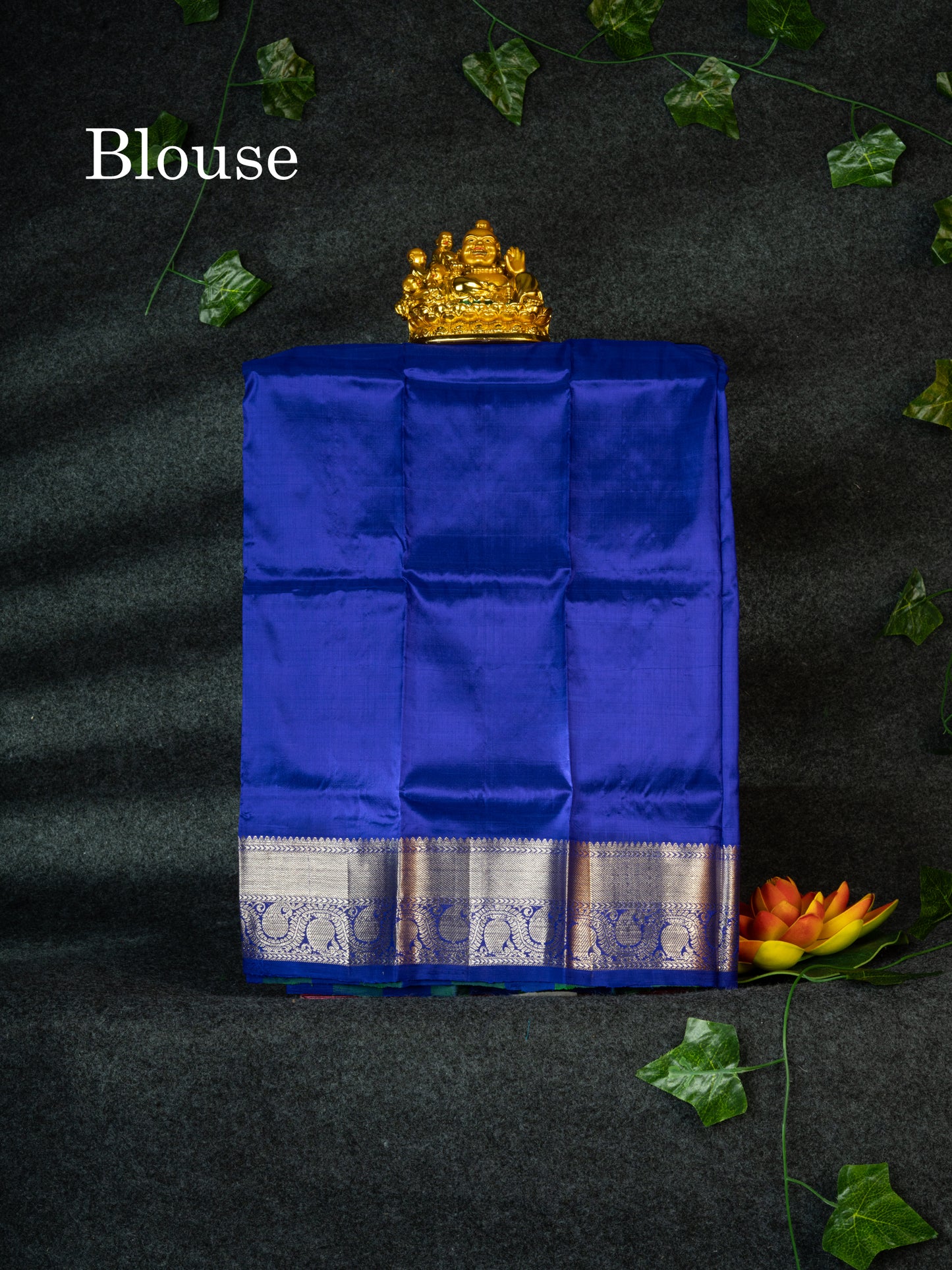 Pure Silk Pattu Pavadai (Multi Colour Checks) With Blue Blouse 18"