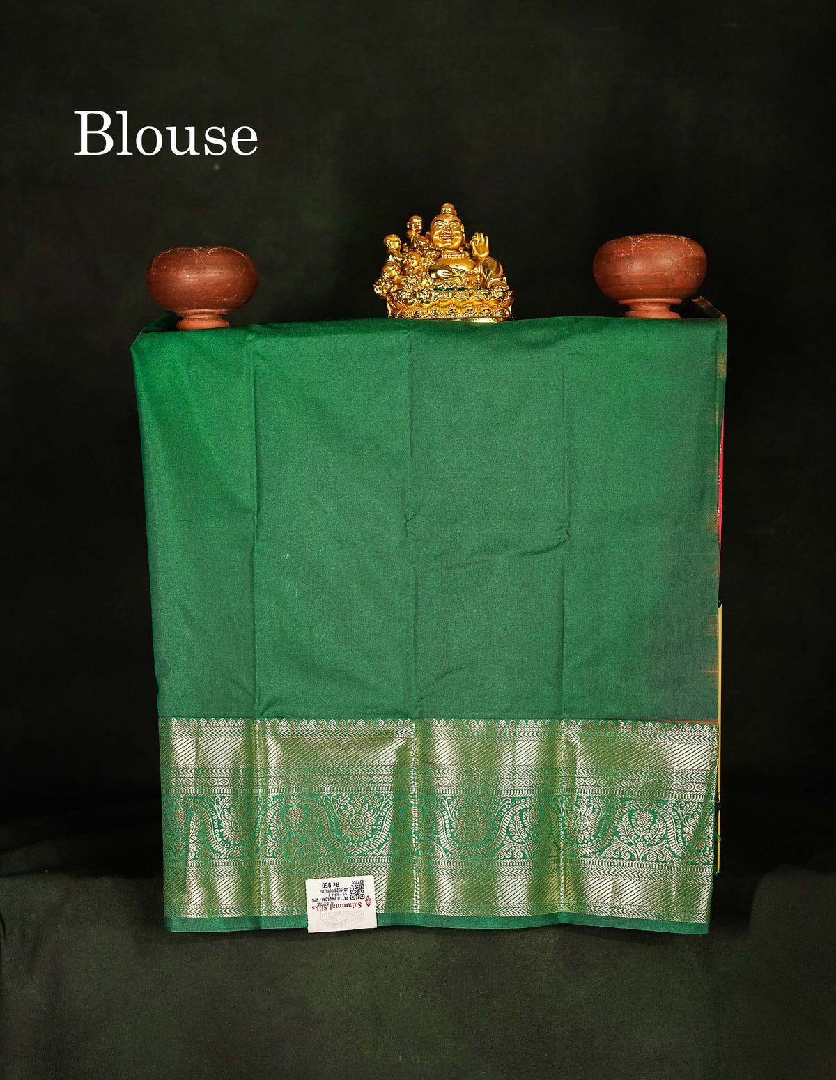 Semi Silk Pattu Pavadai - Pinkish Orange Colour Body With Contrast Green Blouse | 0-2 Years