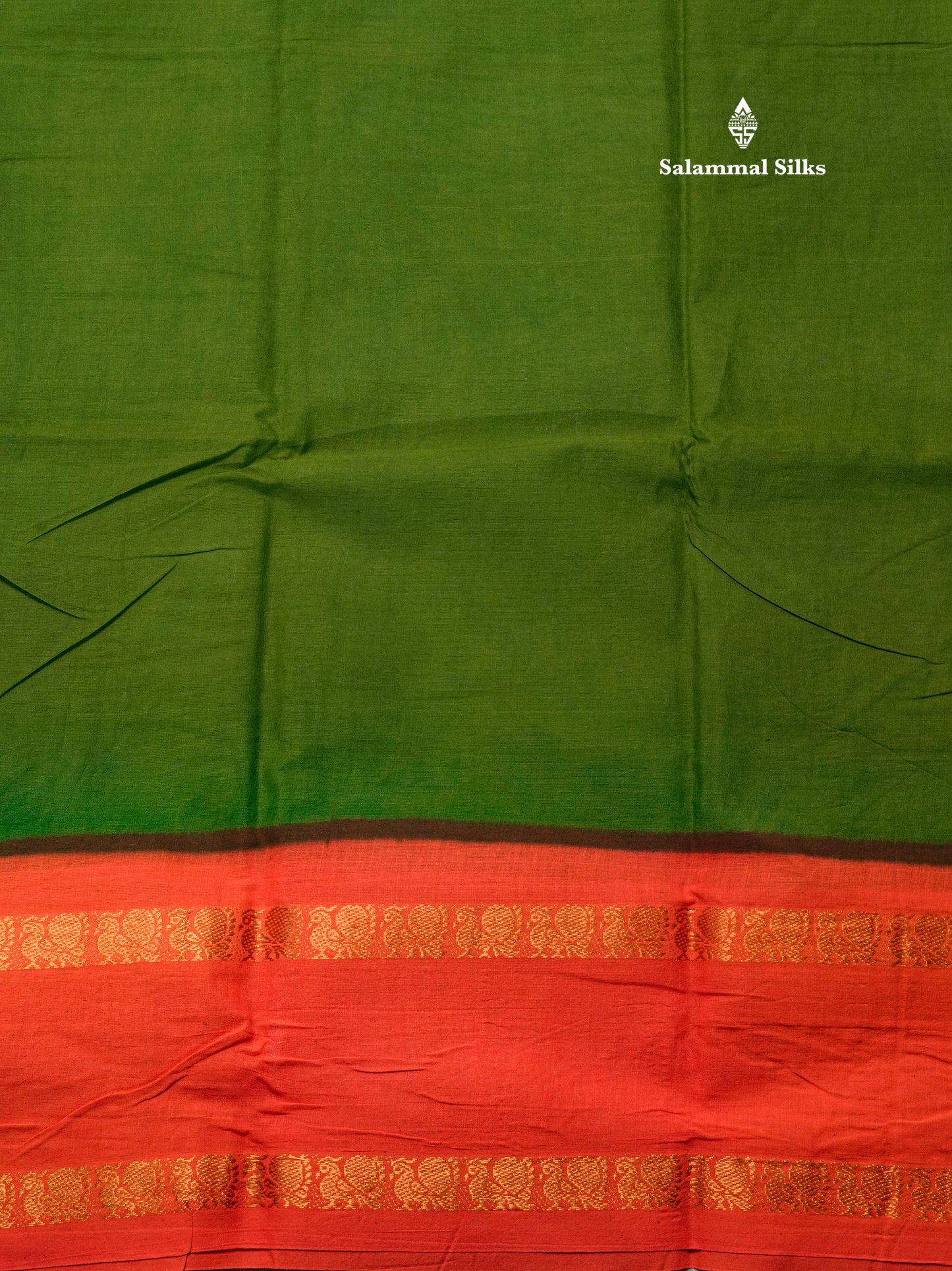 Reddish Pink Pure Sungudi Cotton Saree With Contrast Sapphire Green Gap Border