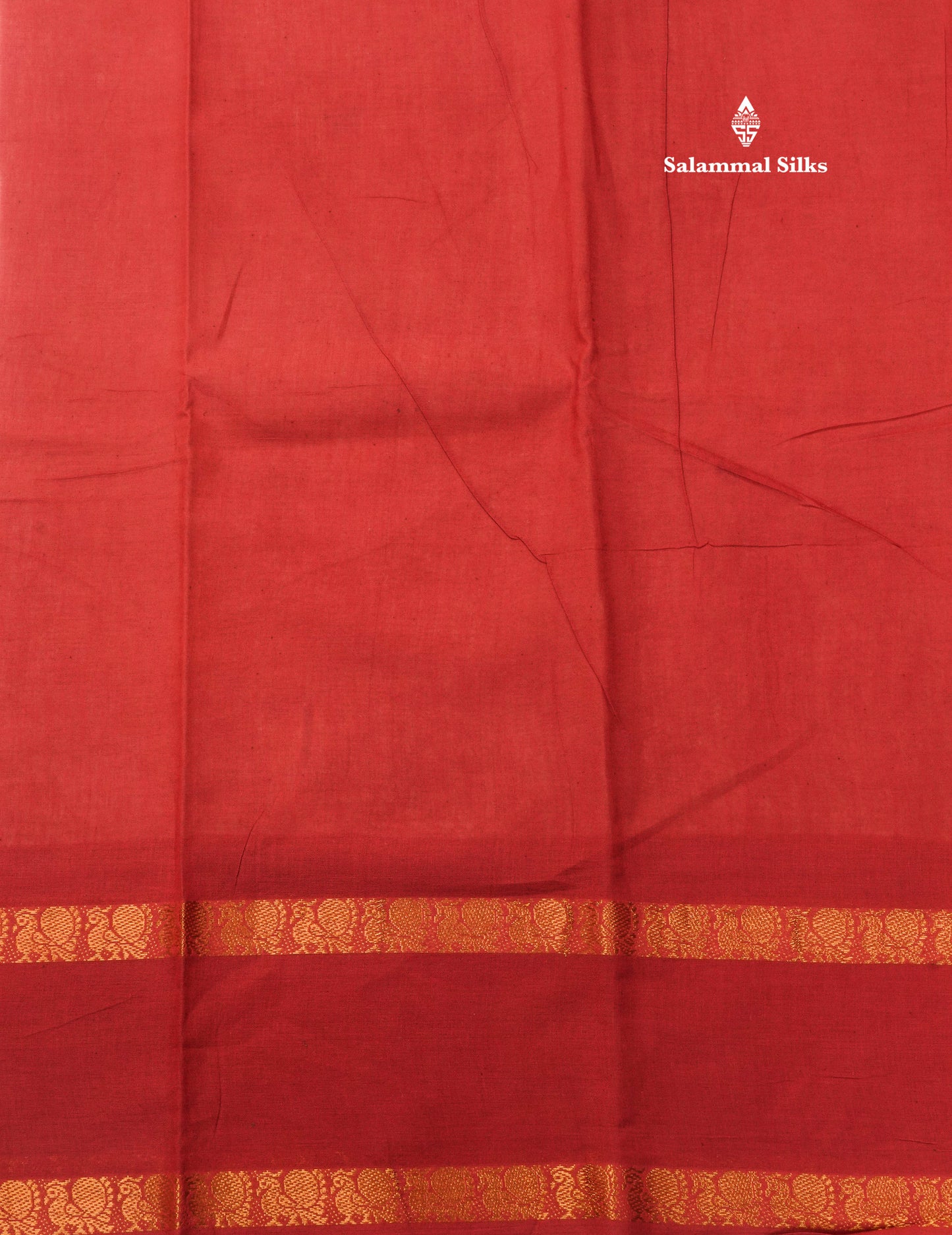 Reddish Pink Pure Sungudi Cotton Saree With Contrast Sapphire Green Gap Border