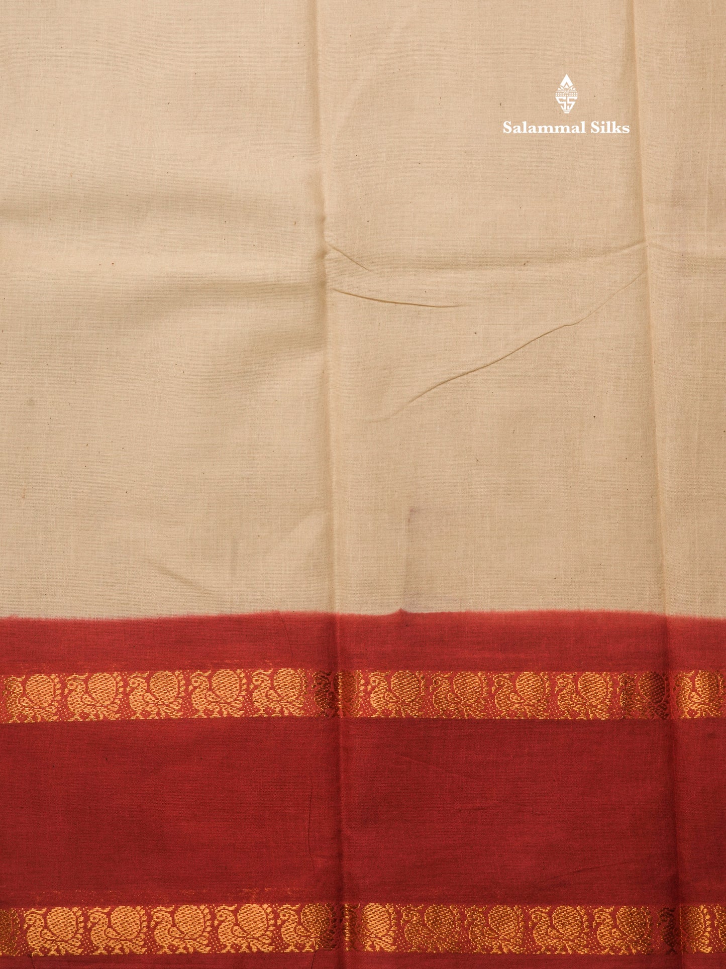 Reddish Pink Pure Sungudi Cotton Saree With Contrast Sapphire Green Gap Border