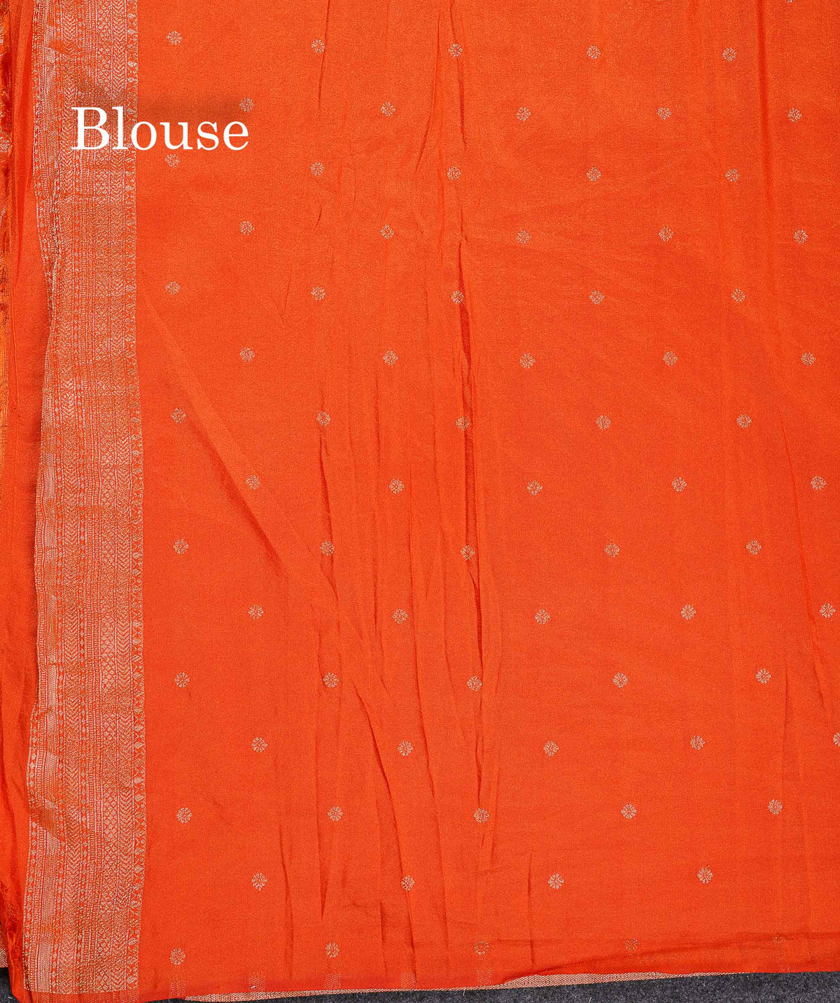 Semi Georgette Saree - Orange Colour Body With Fancy Border