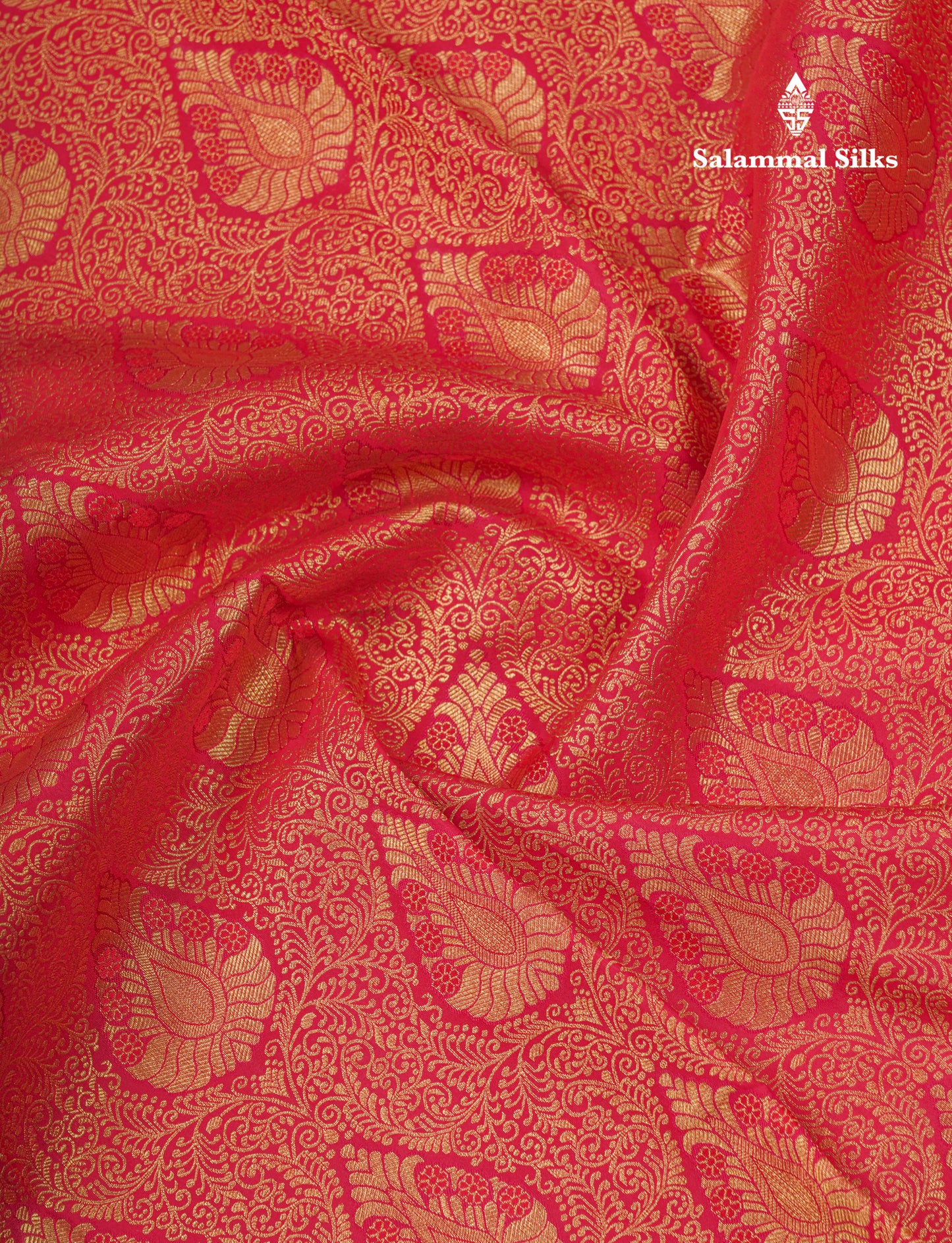 Reddish Pink Bridal Pure Kanjivaram Silk Saree With Traditional Border