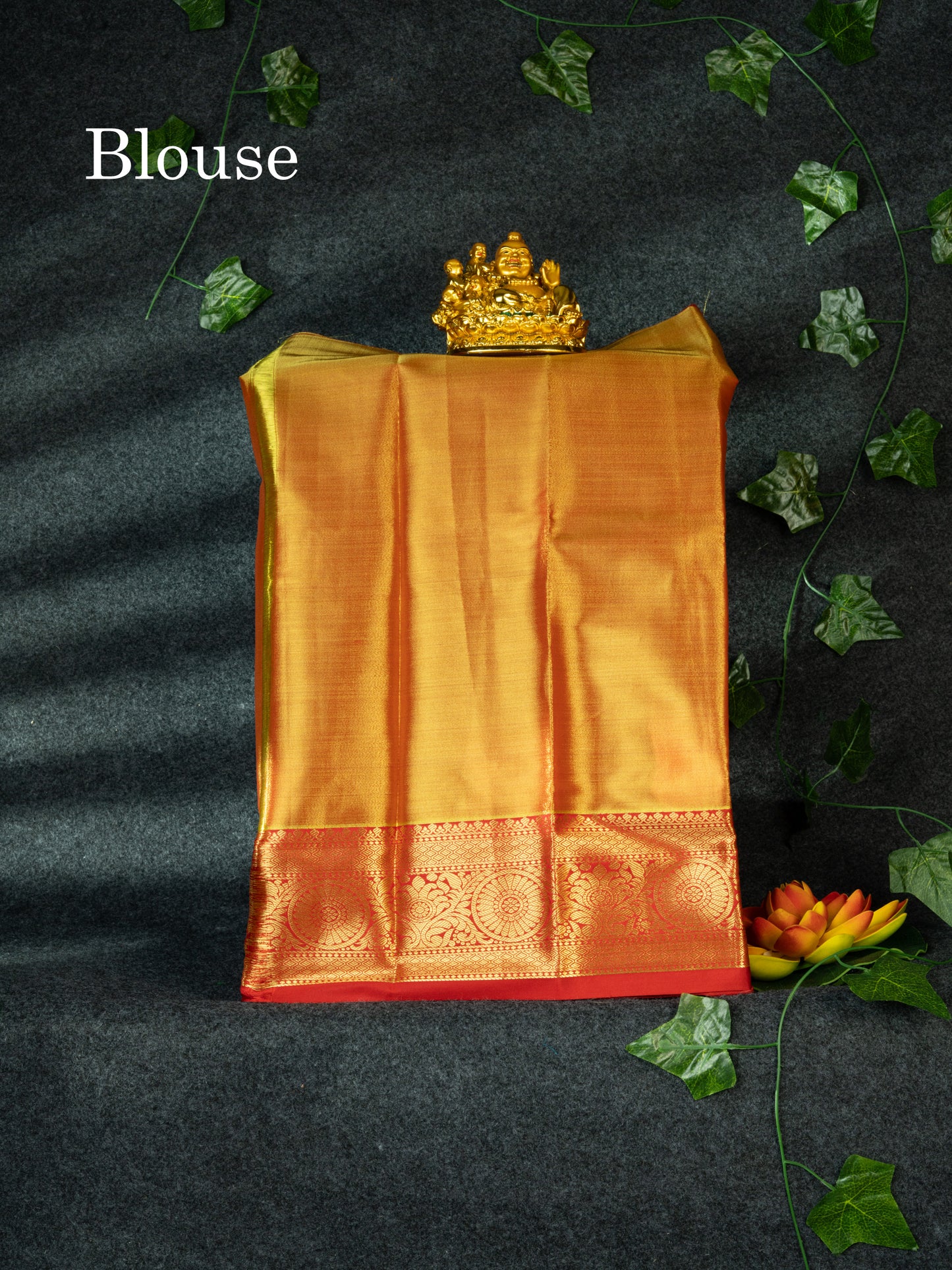 Semi Pattu Pavadai Tissue ( Light Green ) With Red Blouse 18"