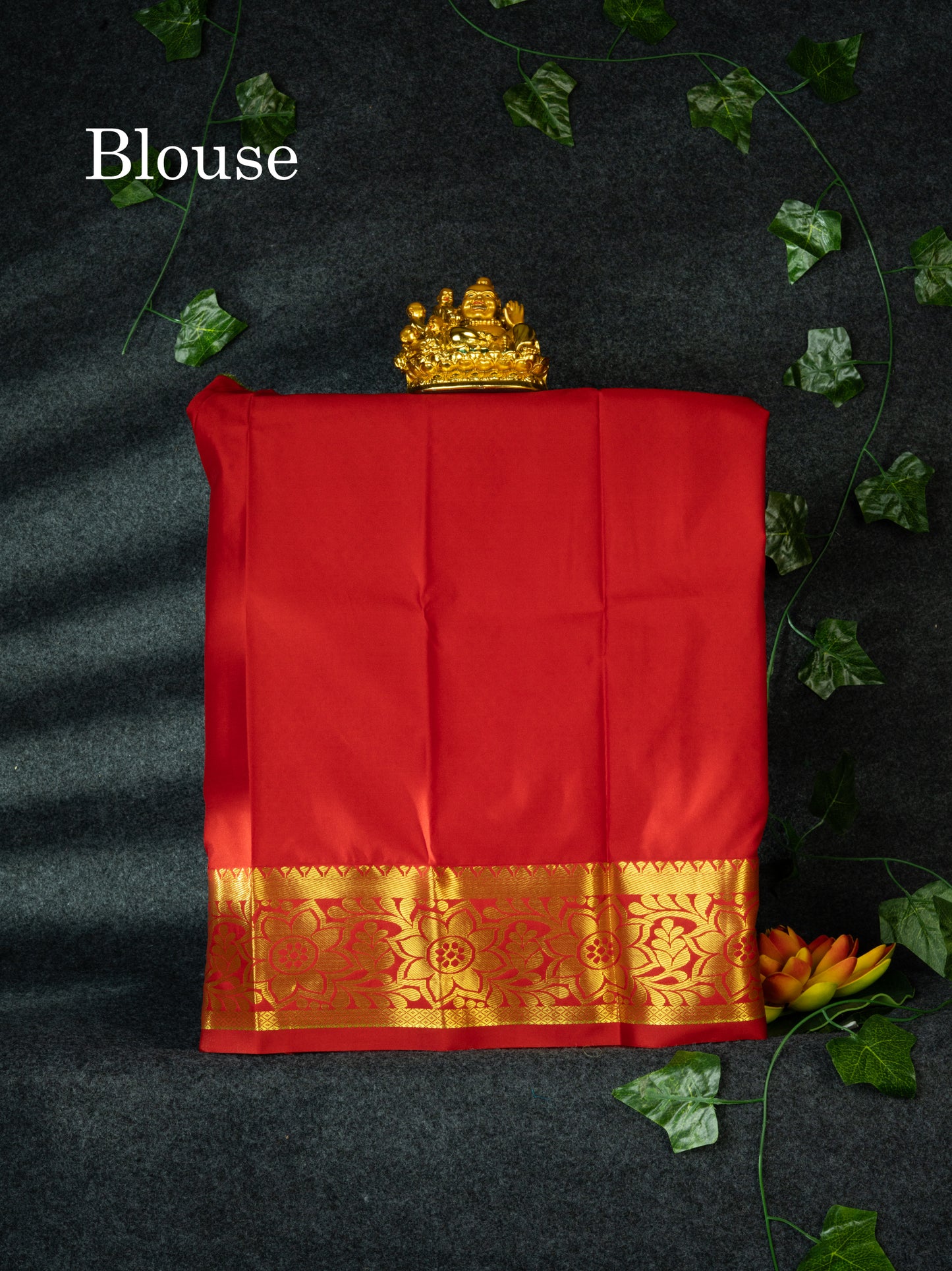 Semi Pattu Pavadai ( Pista Green ) With Red Blouse 18"