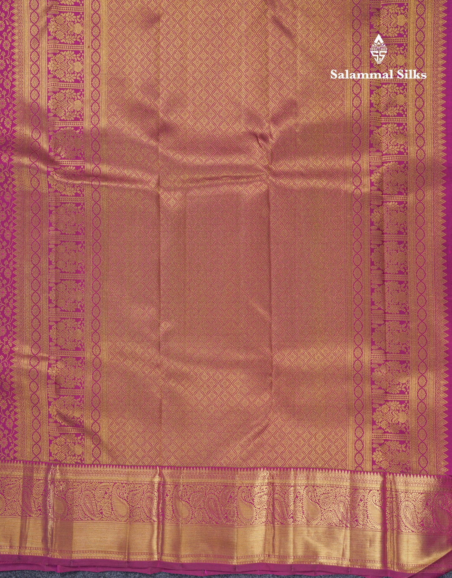 Magenta Meenakari Work Bridal Pure Kanjivaram Silk Saree With Self Border