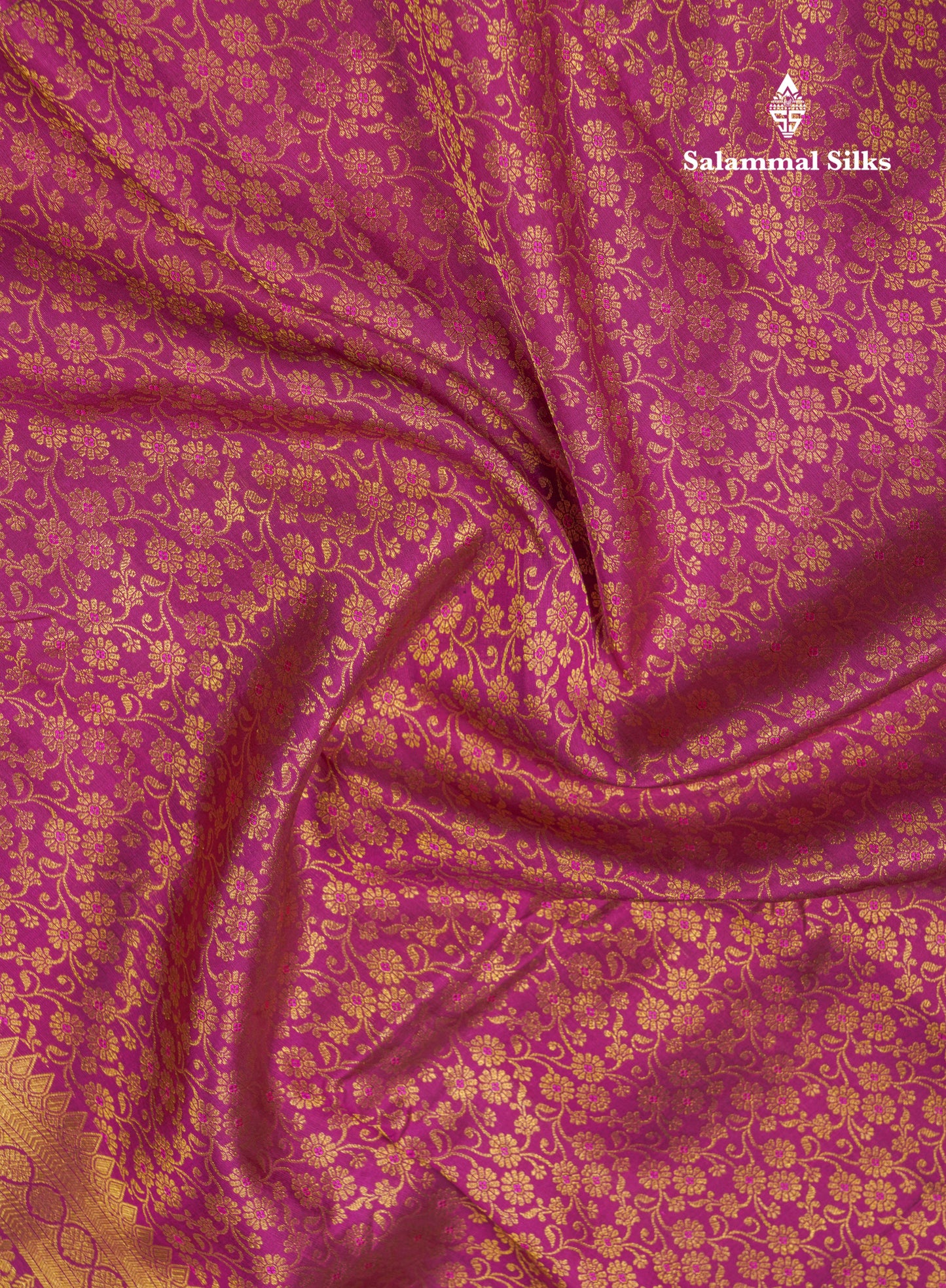 Magenta Meenakari Work Bridal Pure Kanjivaram Silk Saree With Self Border