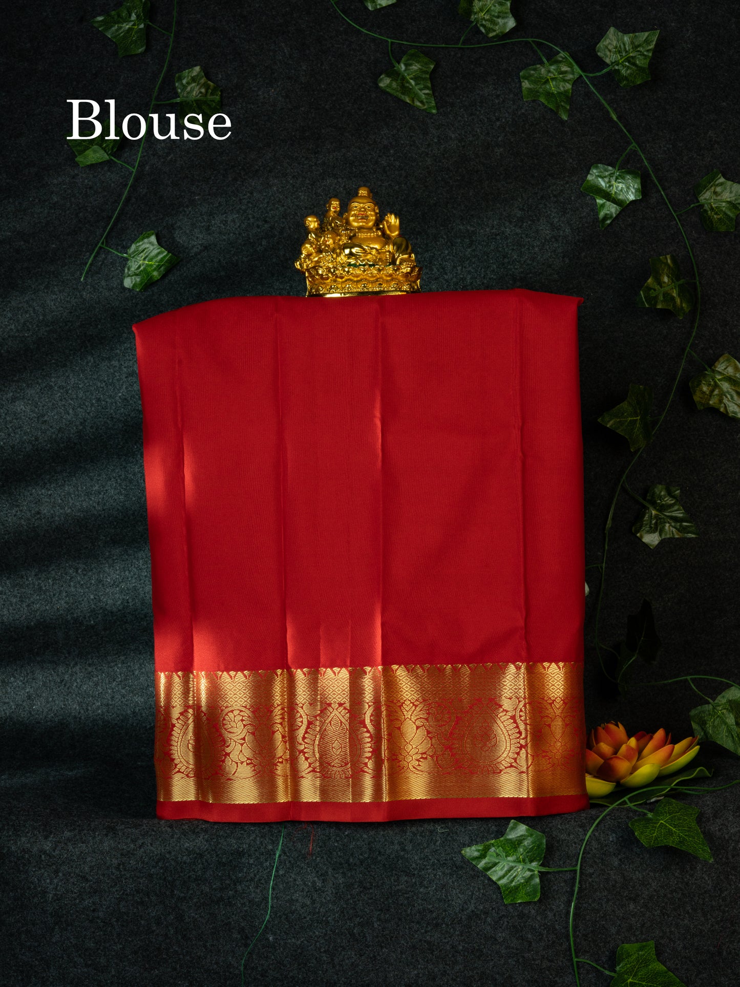 Semi Silk Pattu Pavadai (Light Green) With Red Blouse 18"