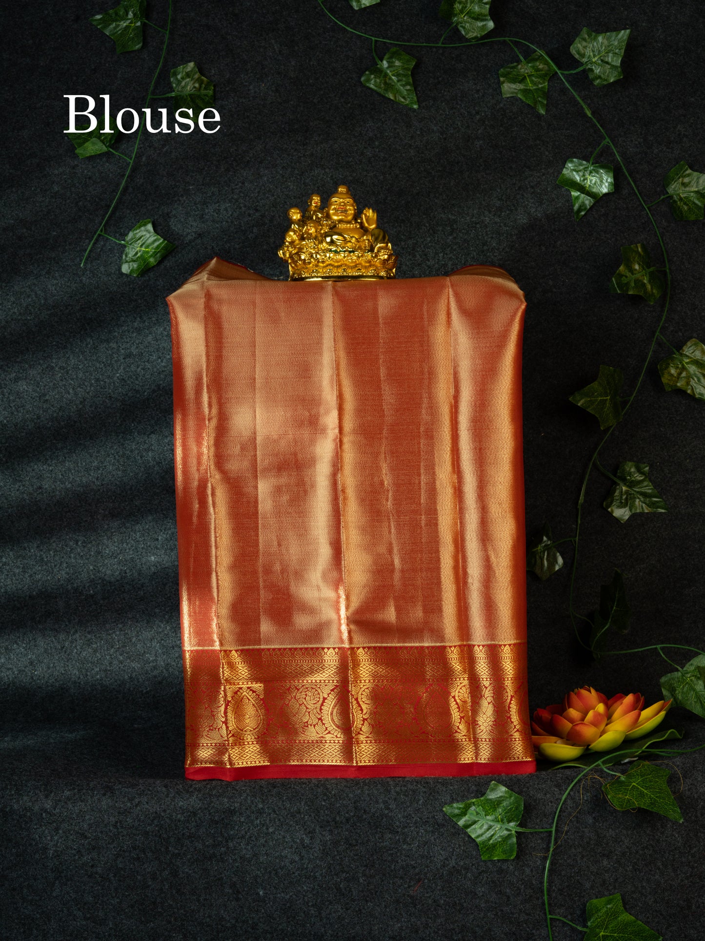 Semi Pattu Pavadai Tissue ( Violet ) With Red Blouse 18"