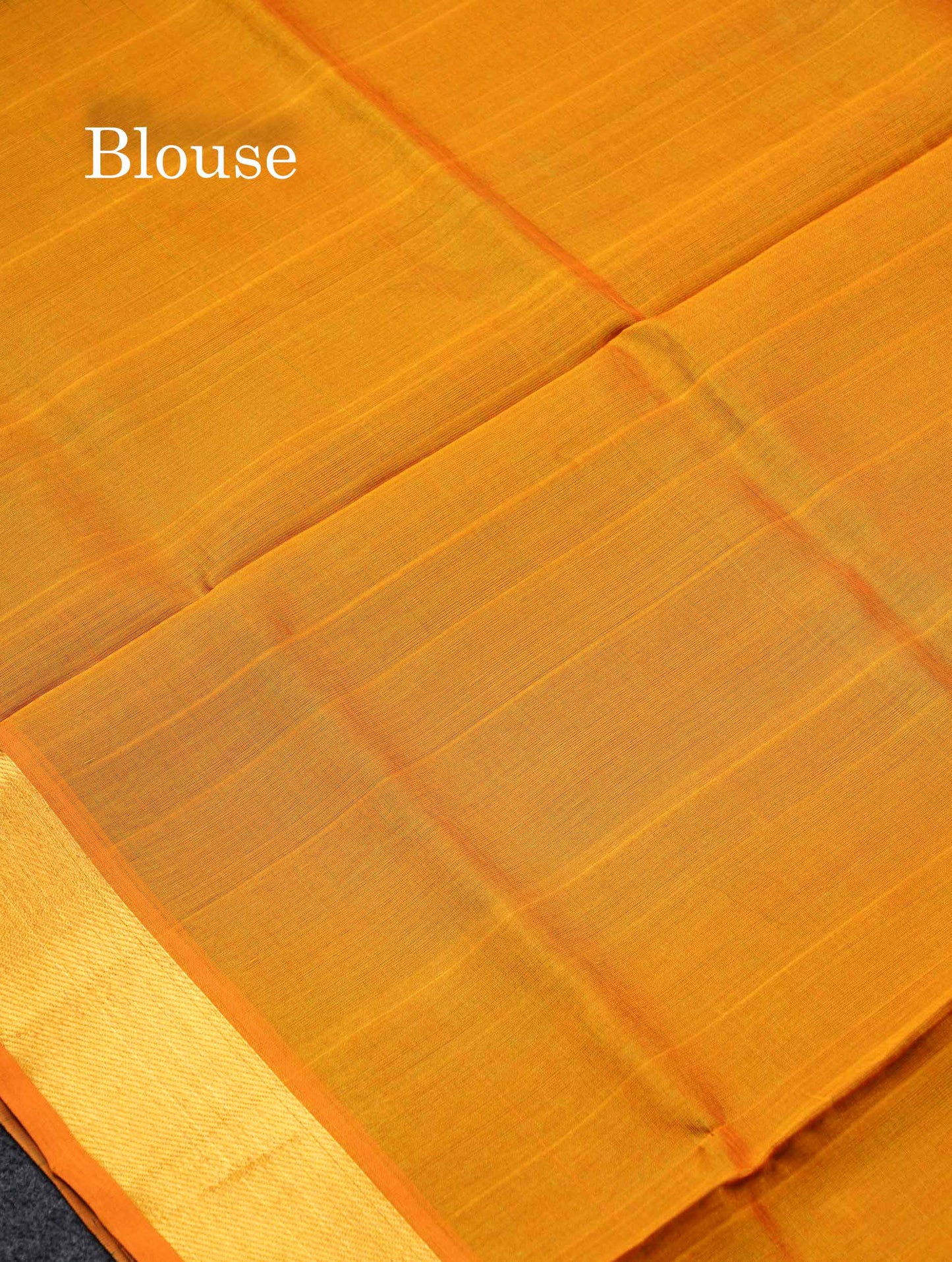 Bottle Green Plain Pure Silk Cotton Saree With Contrast Mustard Yellow Blouse