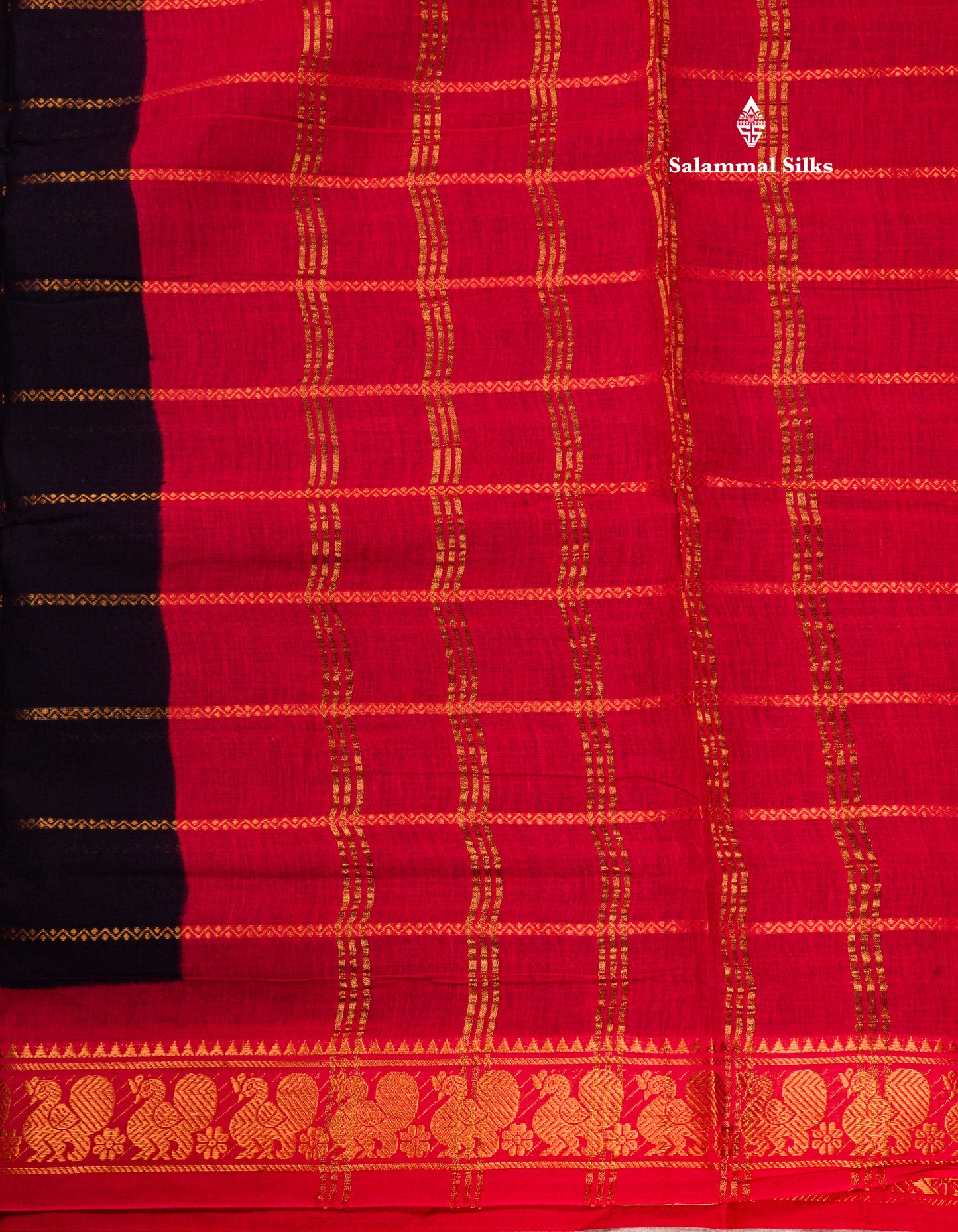 Beautiful Black Pure Sungudi Cotton Saree With Contrast Lavender Border