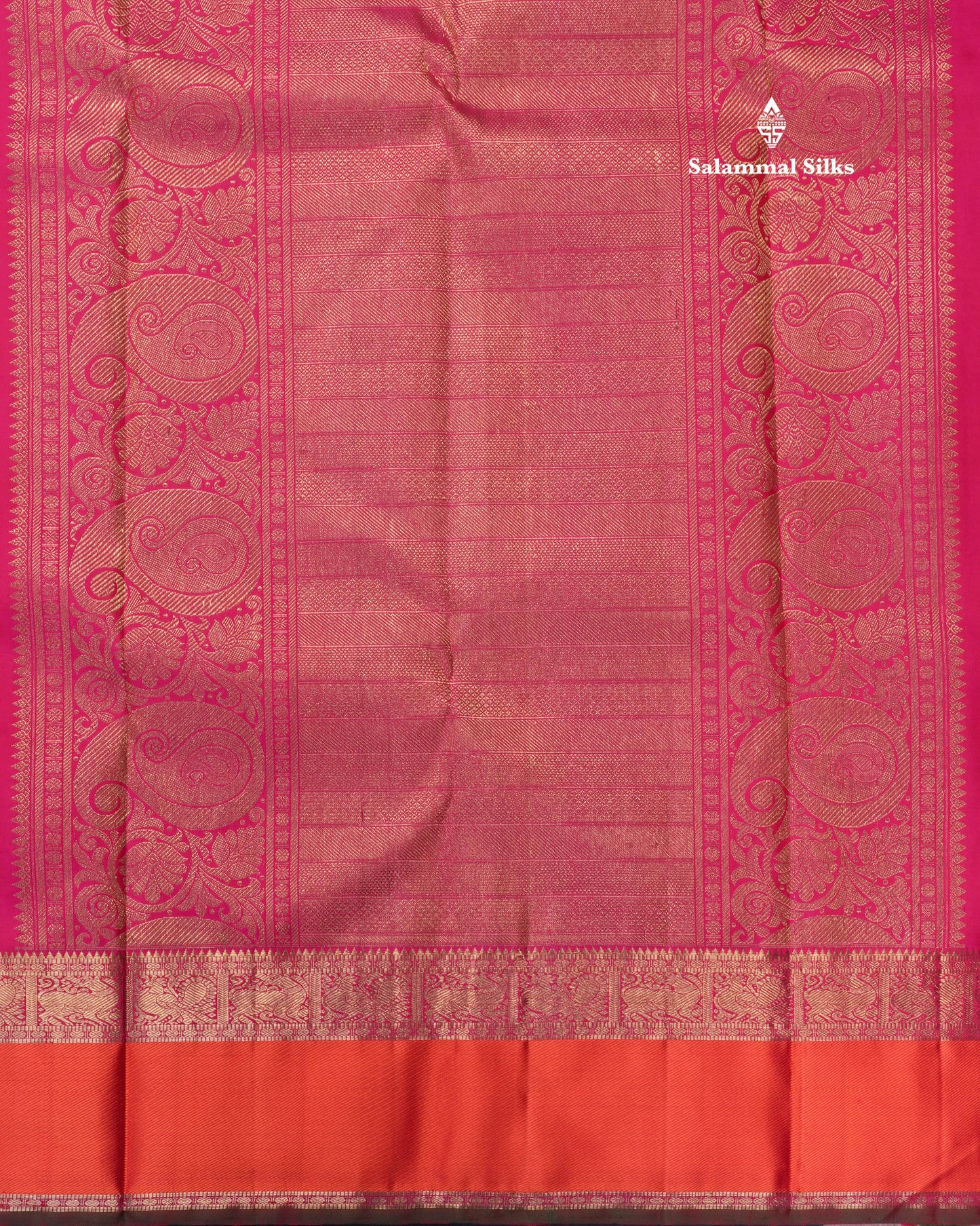 Kanjivaram Beautiful Violet 3G Pure Zari Checks Pure Silk Saree With Traditional Korvai Border