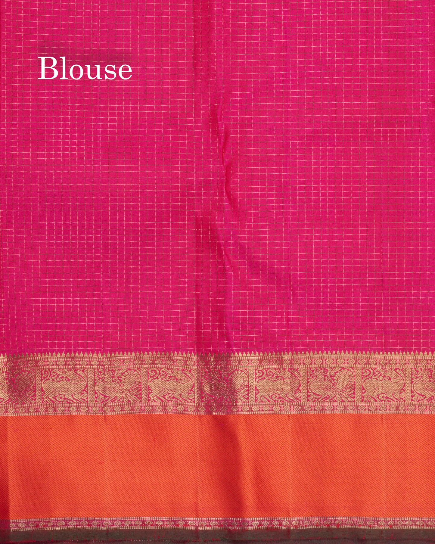 Kanjivaram Beautiful Violet 3G Pure Zari Checks Pure Silk Saree With Traditional Korvai Border