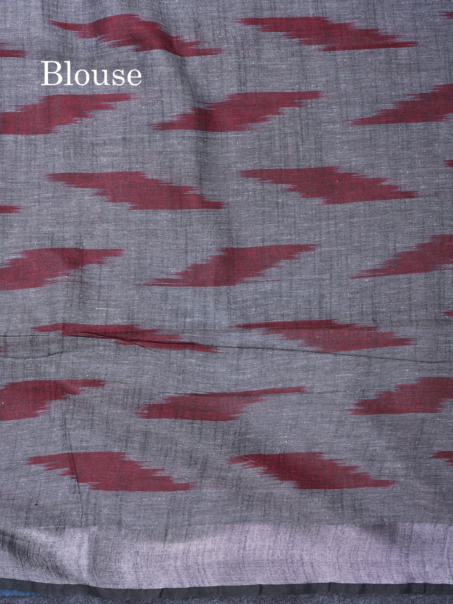 Light Blue Semi Linen Fancy Saree With Contrast Grey Blouse