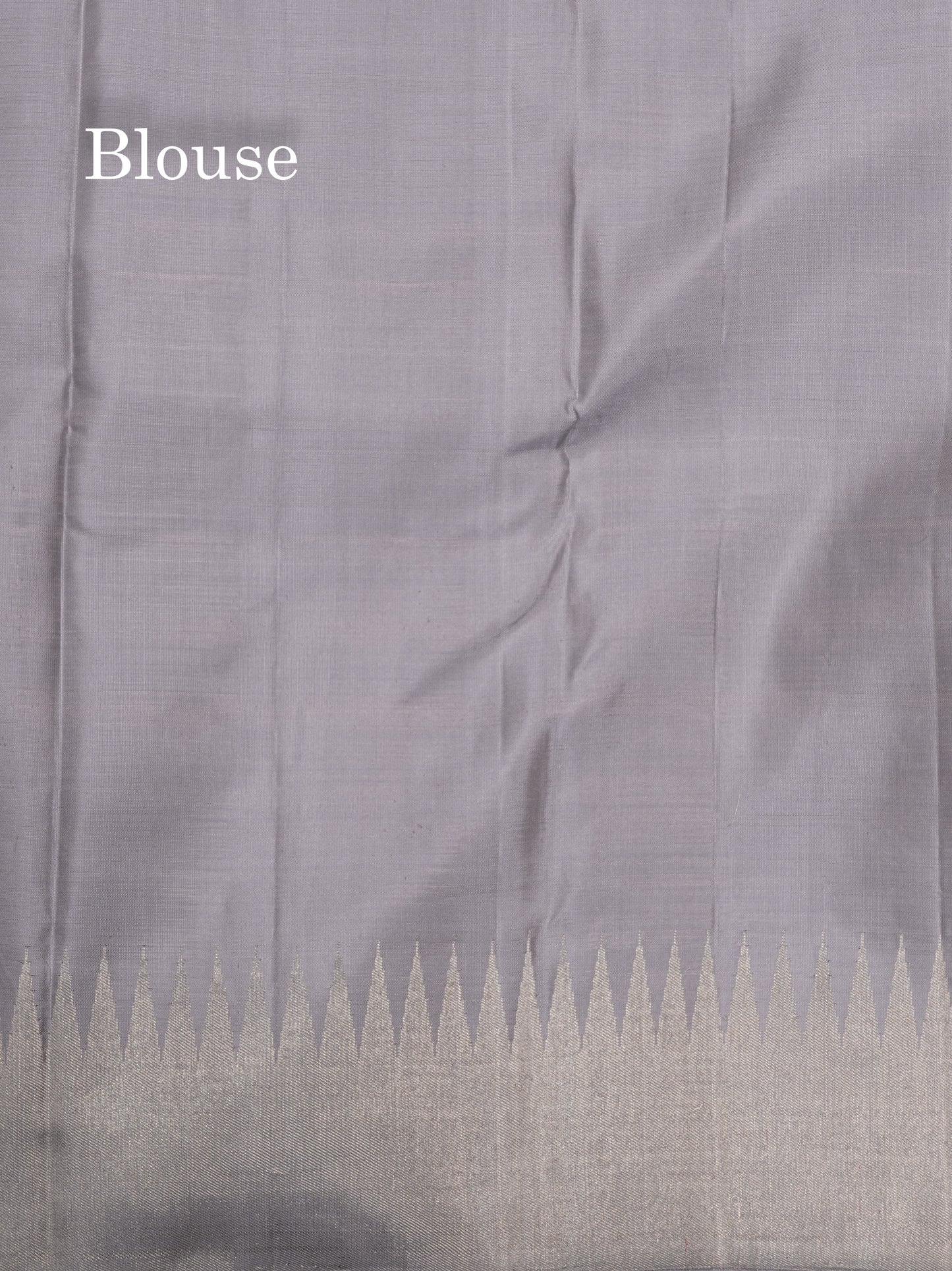 Bluish Grey Colour 8 Kol Kanjivaram Pure Silk Saree With Gold Zari Border