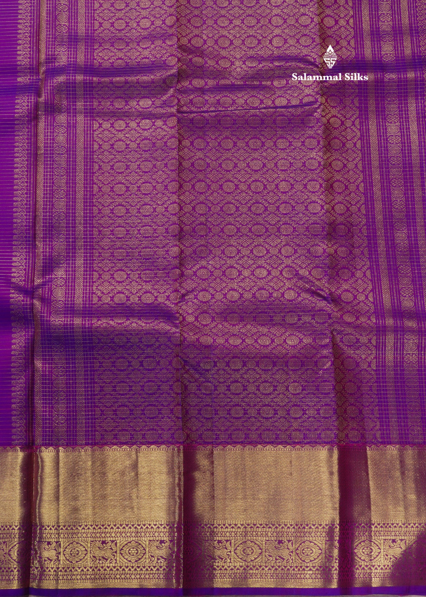 Kanjivaram Reddish Pink Pure Silk Saree With Contrast Violet Traditional Border