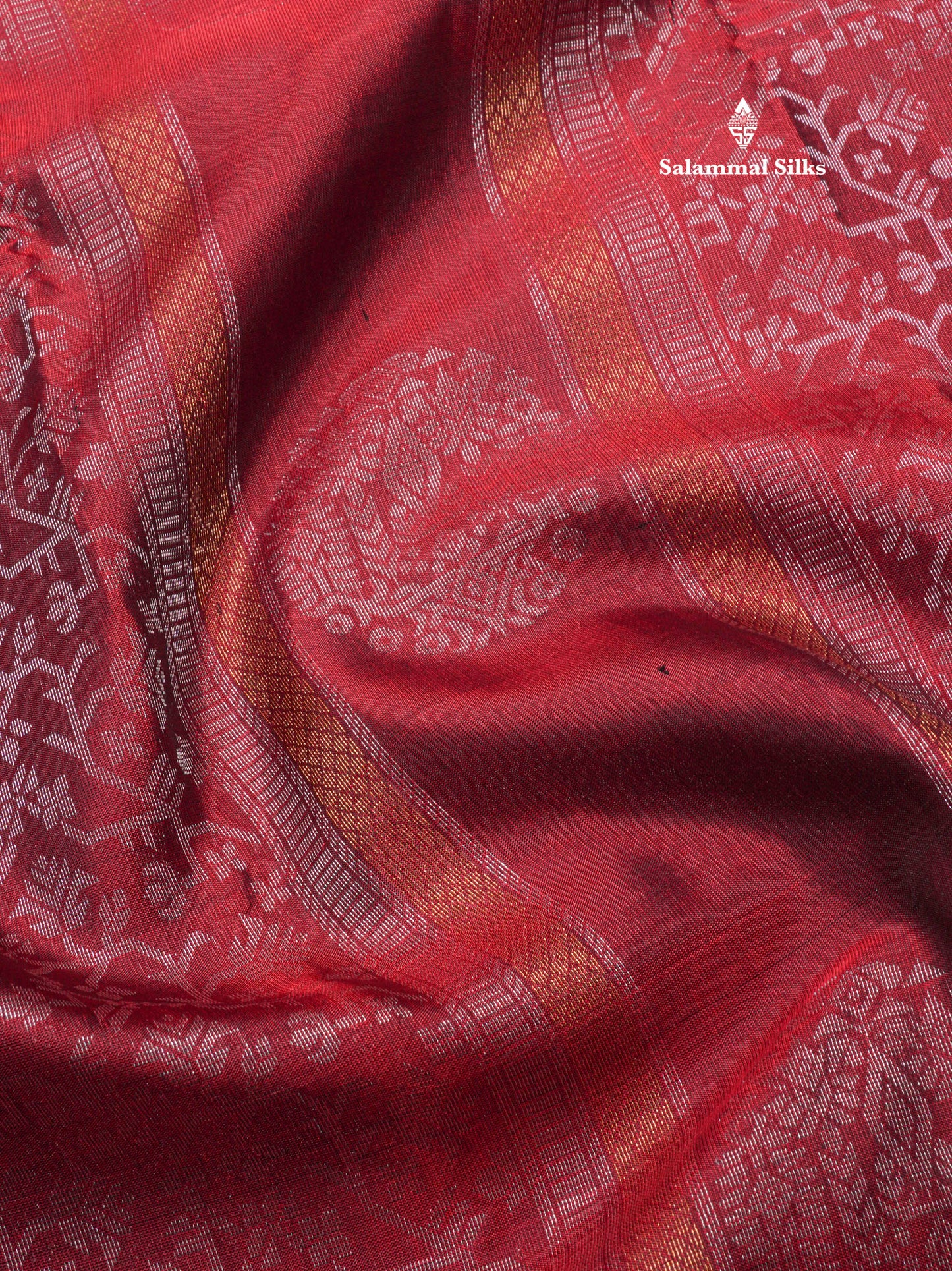 Kanjivaram Beautiful Maroon Fancy Pure Silk Saree With Contrast Rexona Green Blouse