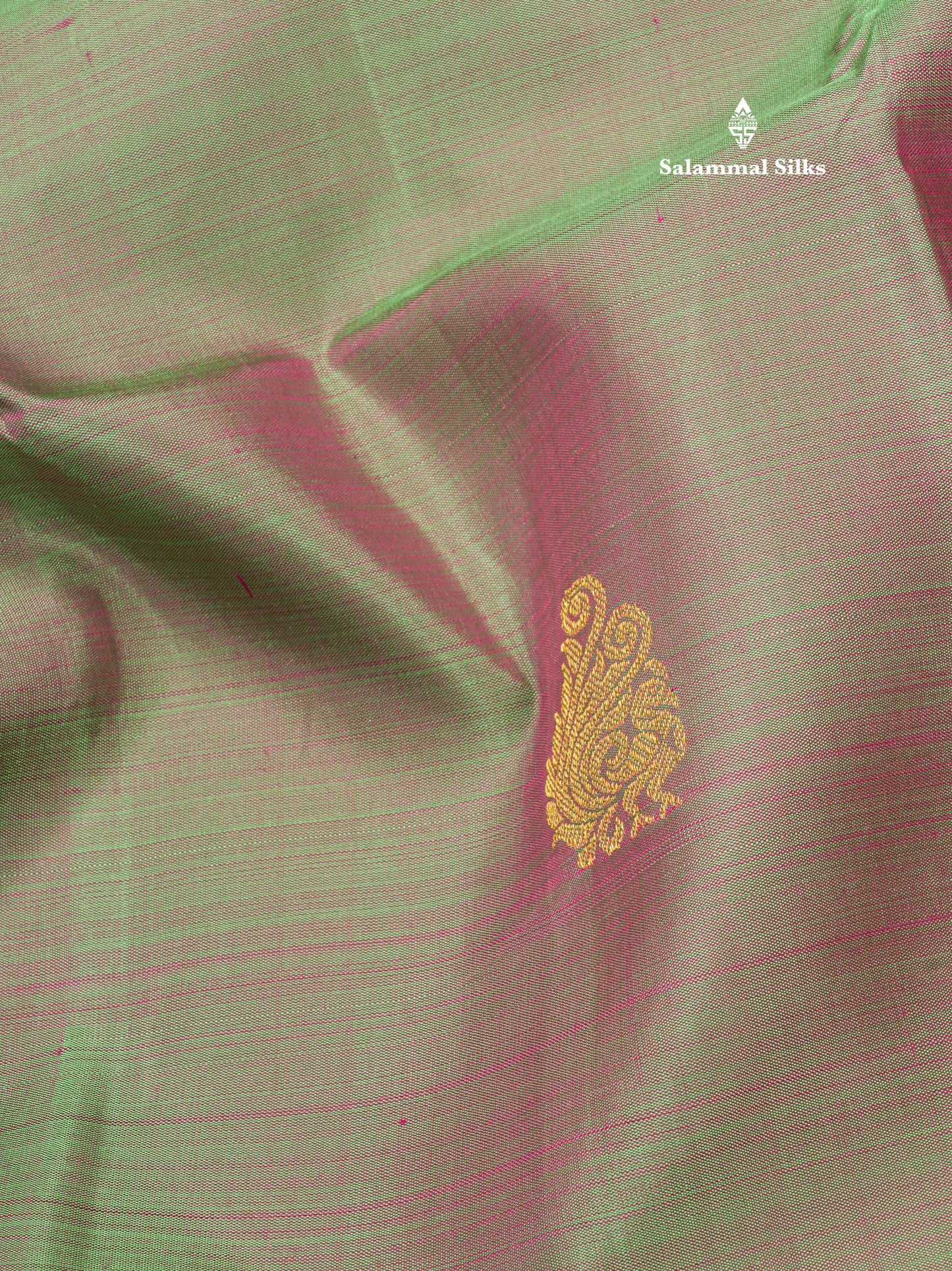 Kanjivaram Beautiful Olive Green Colour Pure Silk Saree Traditional Magenta Border