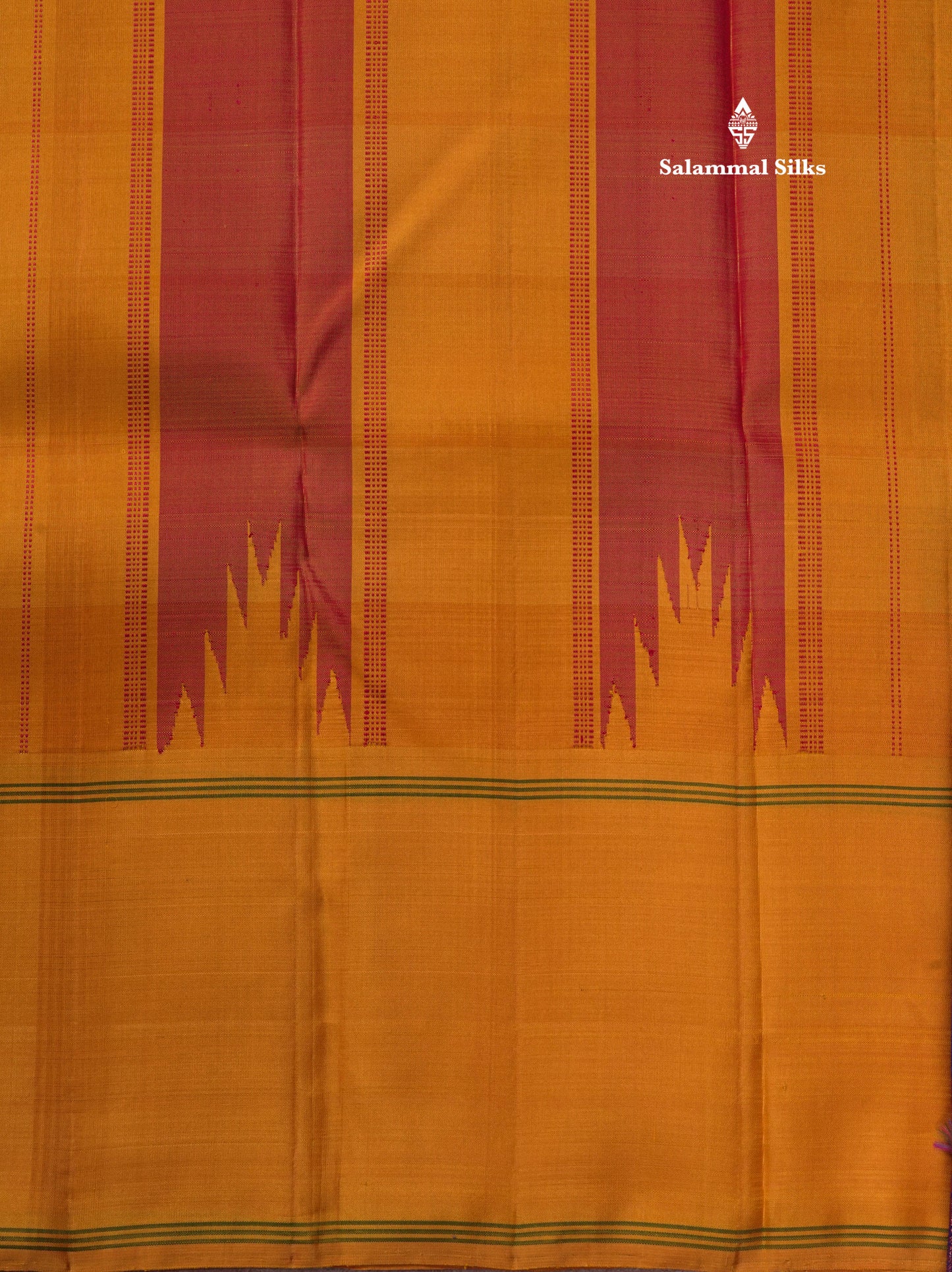 Kanjivaram Multicolour Paalum pazham Checks Pure Silk Saree with Traditional Temple Border