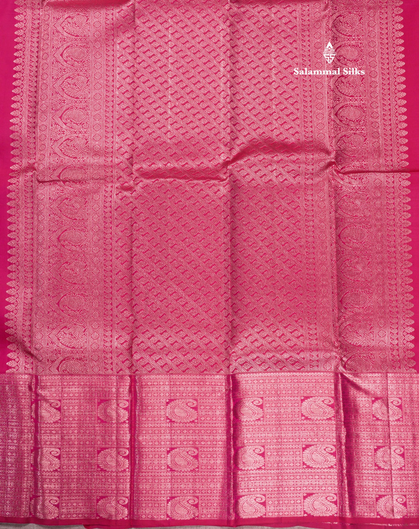 Pink Colour Kanjivaram Pure Silk Saree with Traditional Border