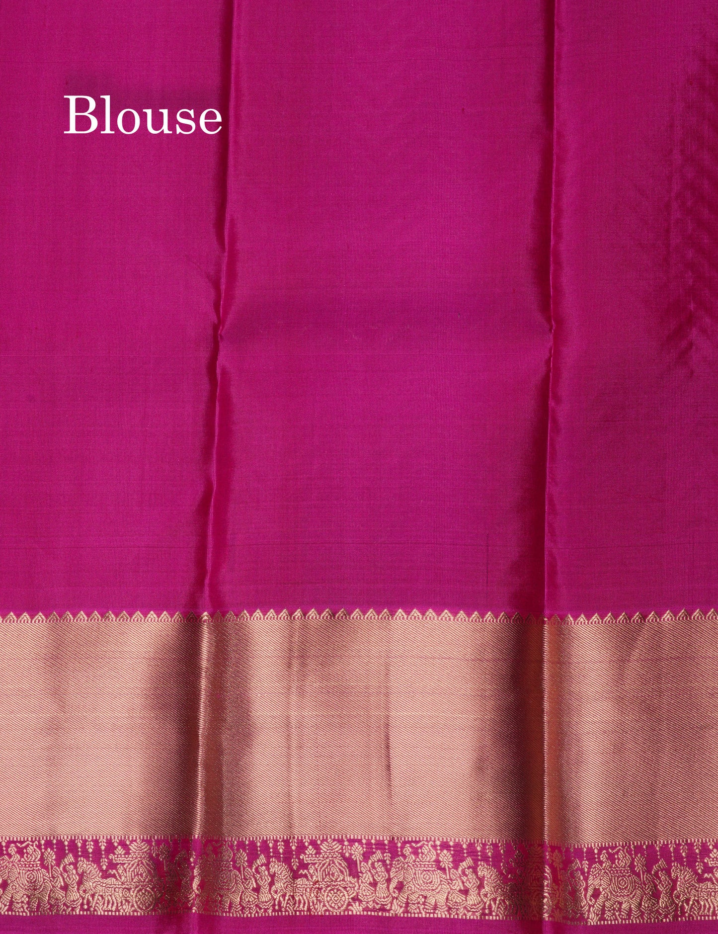 Kanjivaram Magenta Pink Pure Silk Saree With Small Pallaku Border