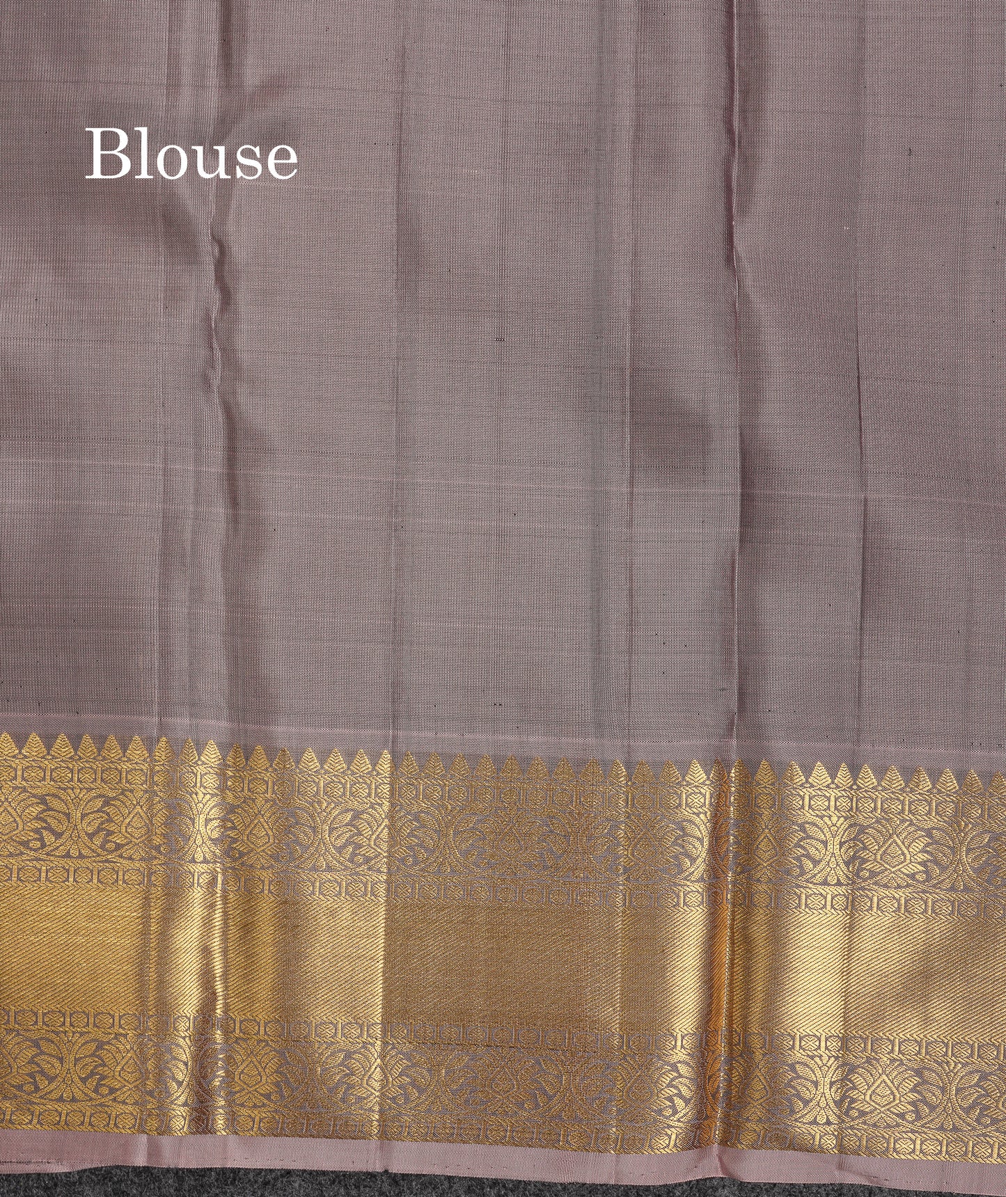 Beautiful Dual Tone Grey Bridal Pure Kanjivaram Silk Saree With Traditional Border