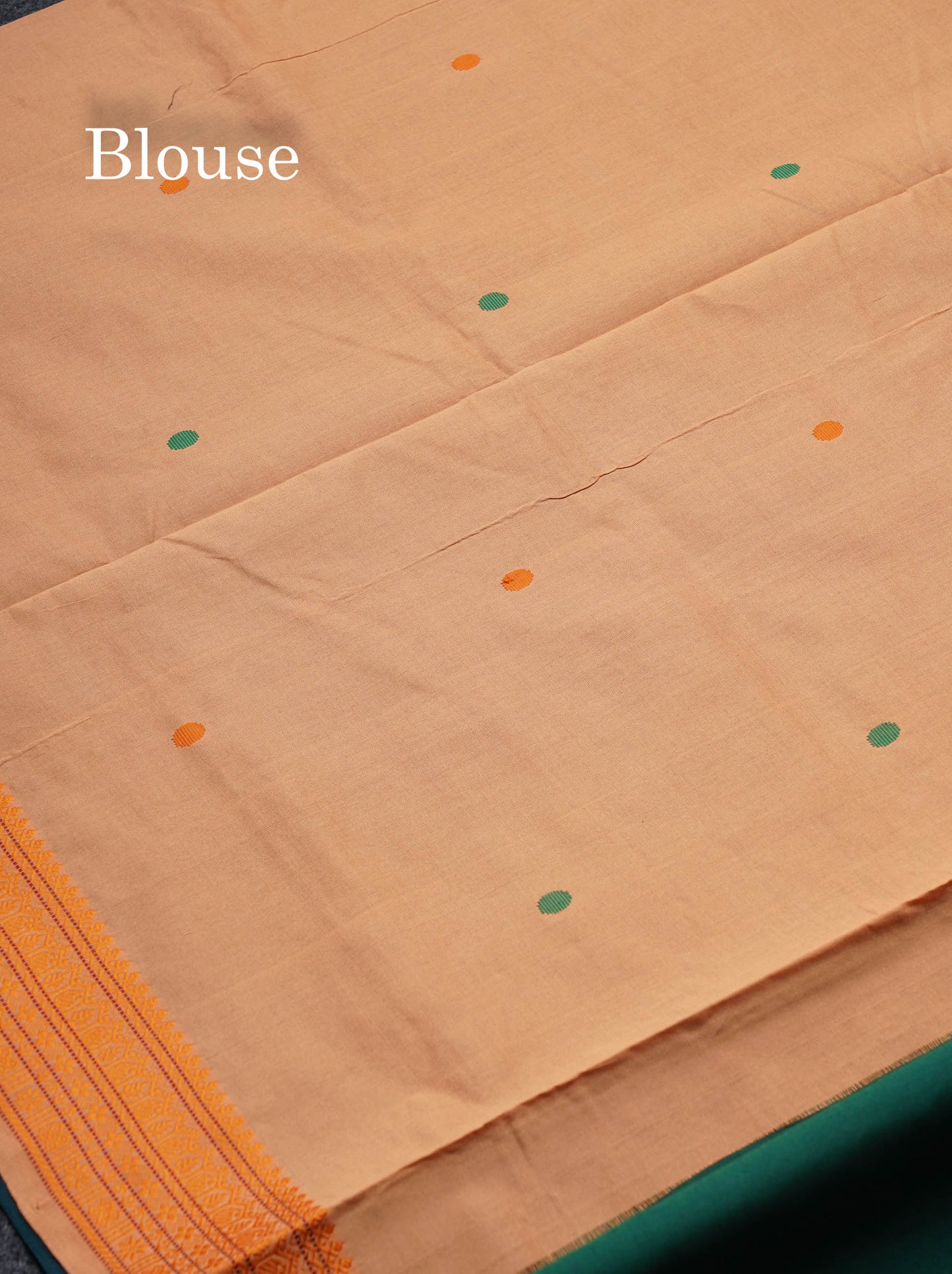 Beautiful Bottle Green Thread Buttas Handloom Semi Silk Cotton Saree With Yellow Traditional Thread Border