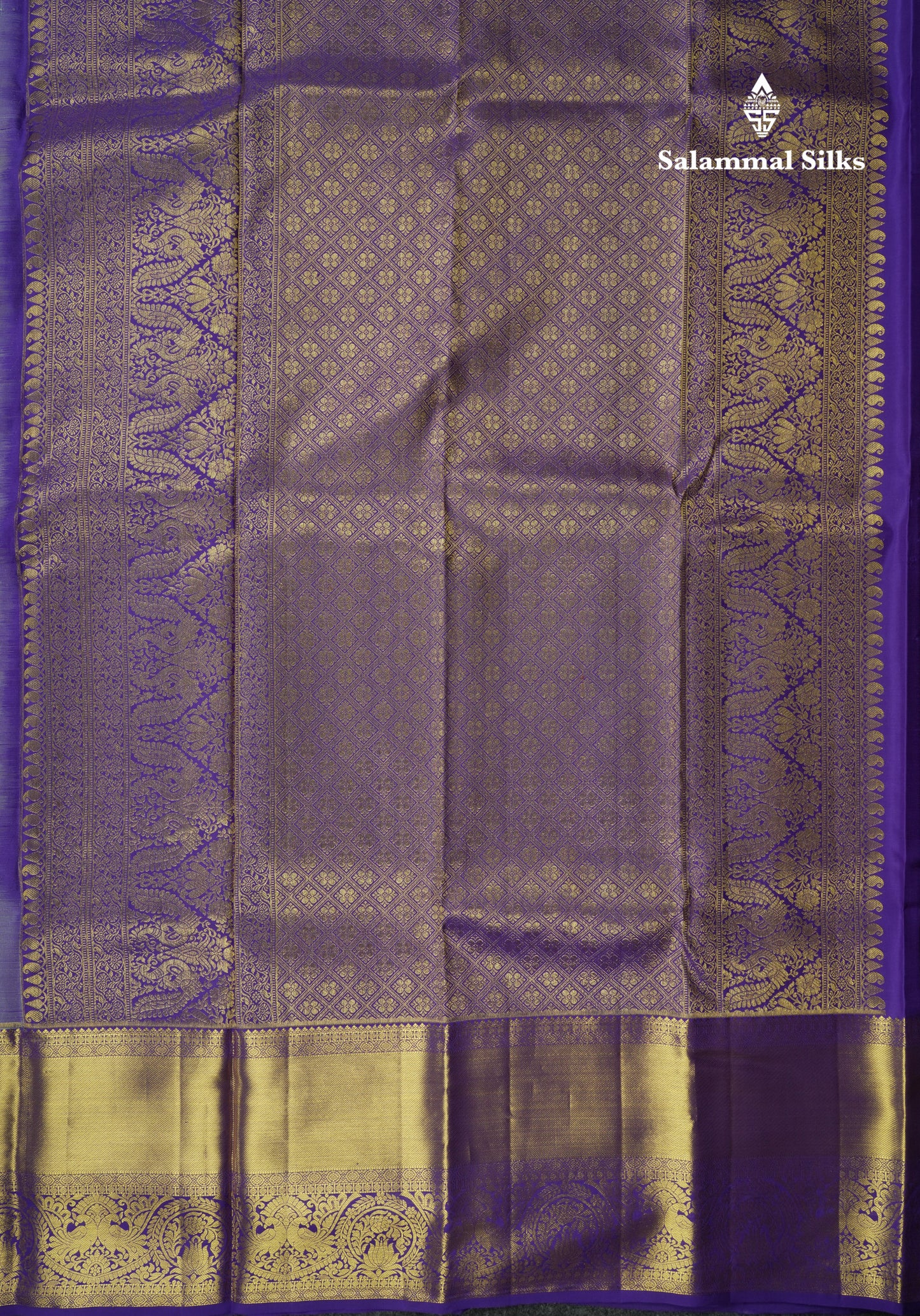 Kanjivaram Ice Blue Exclusive Bridal Silk Saree With Violet Blouse