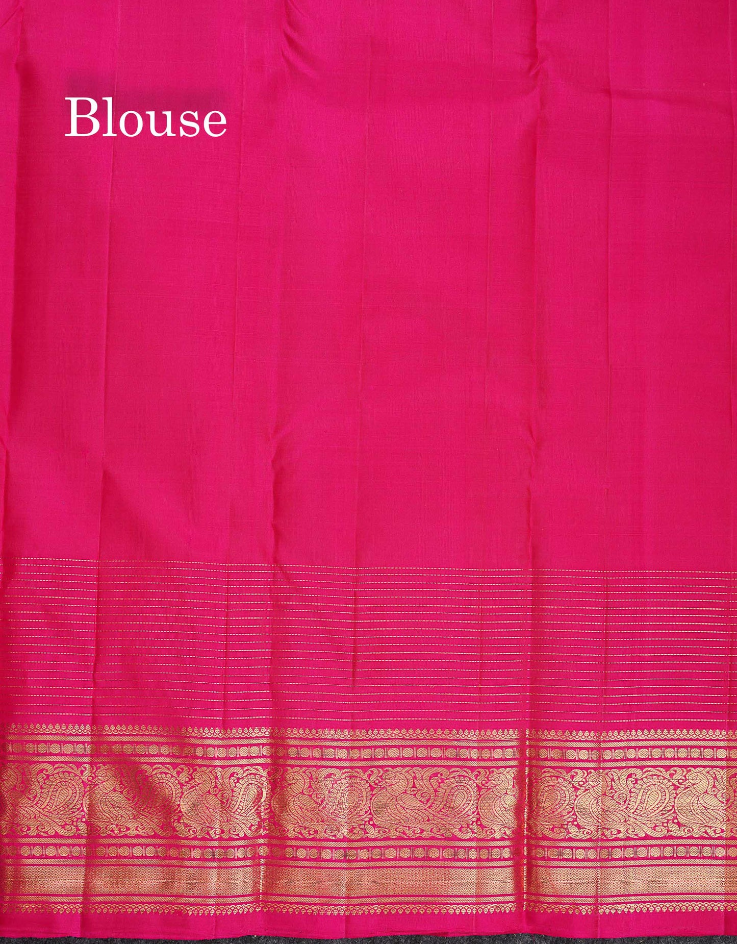 Pure Kanjivaram Silk Saree - Dark Magenta Colour Body Butta With Contrast Pink Traditional Border