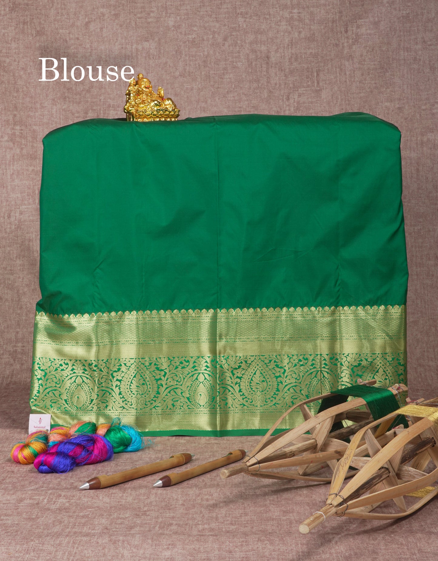 Semi Silk Pattu Pavadai (Orange) With Green Blouse 45"