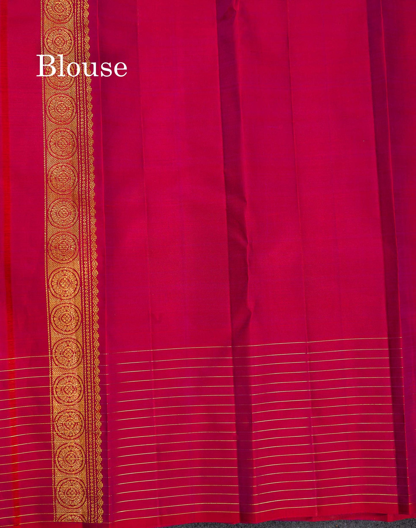 Pure Kanjivaram Silk Saree - Dual Tone Mustard yellow Colour Body stripes With Contrast Pink Fancy Border