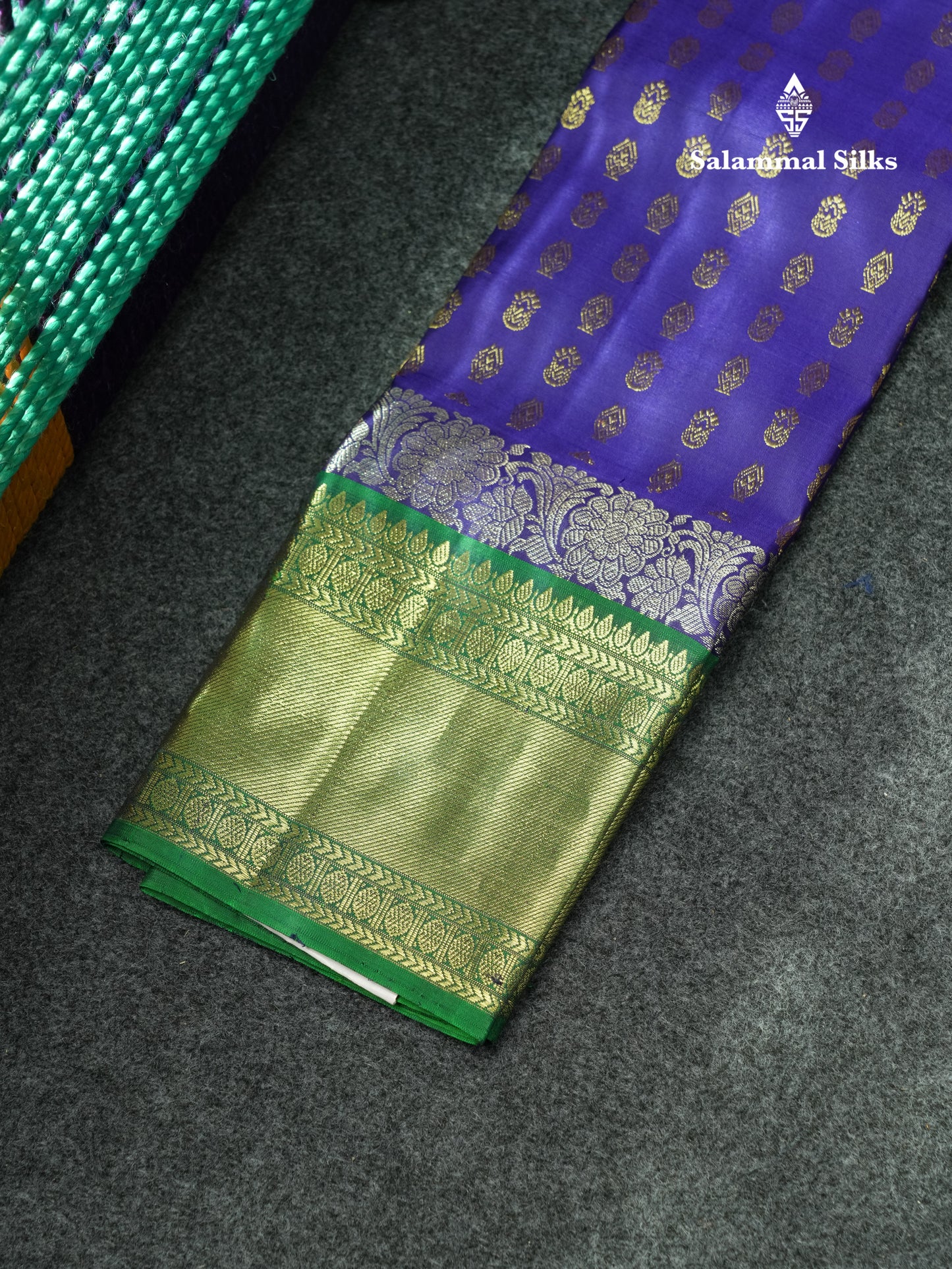 Pure Silk Pattu Pavadai (Sapphire Green) With Pink Blouse 18"