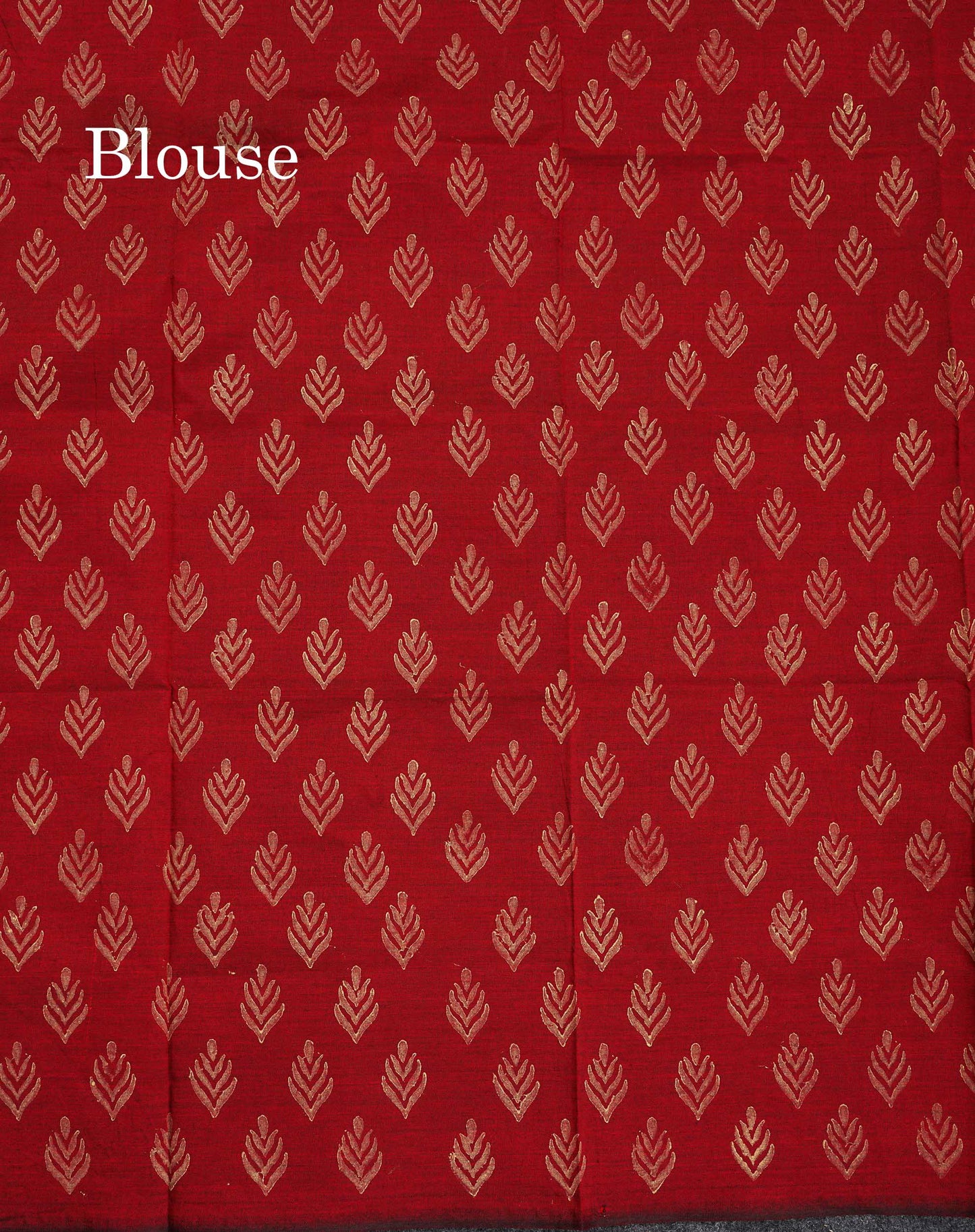 South Cotton Saree - Sandal Printed Saree With Contrast Maroon Blouse