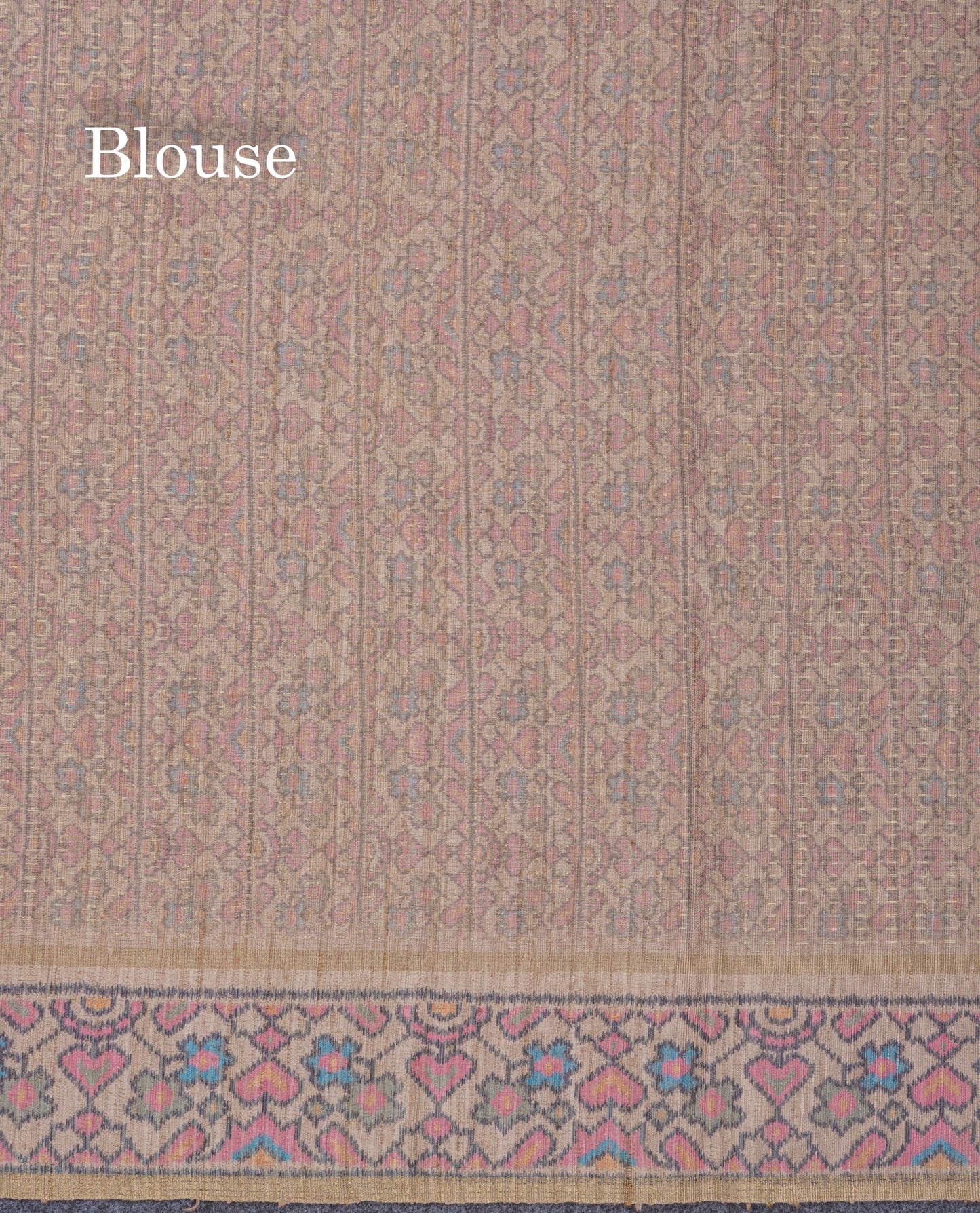 Light Brown Semi Tussar Fancy Saree With Contrast Cream Sandal Printed Border