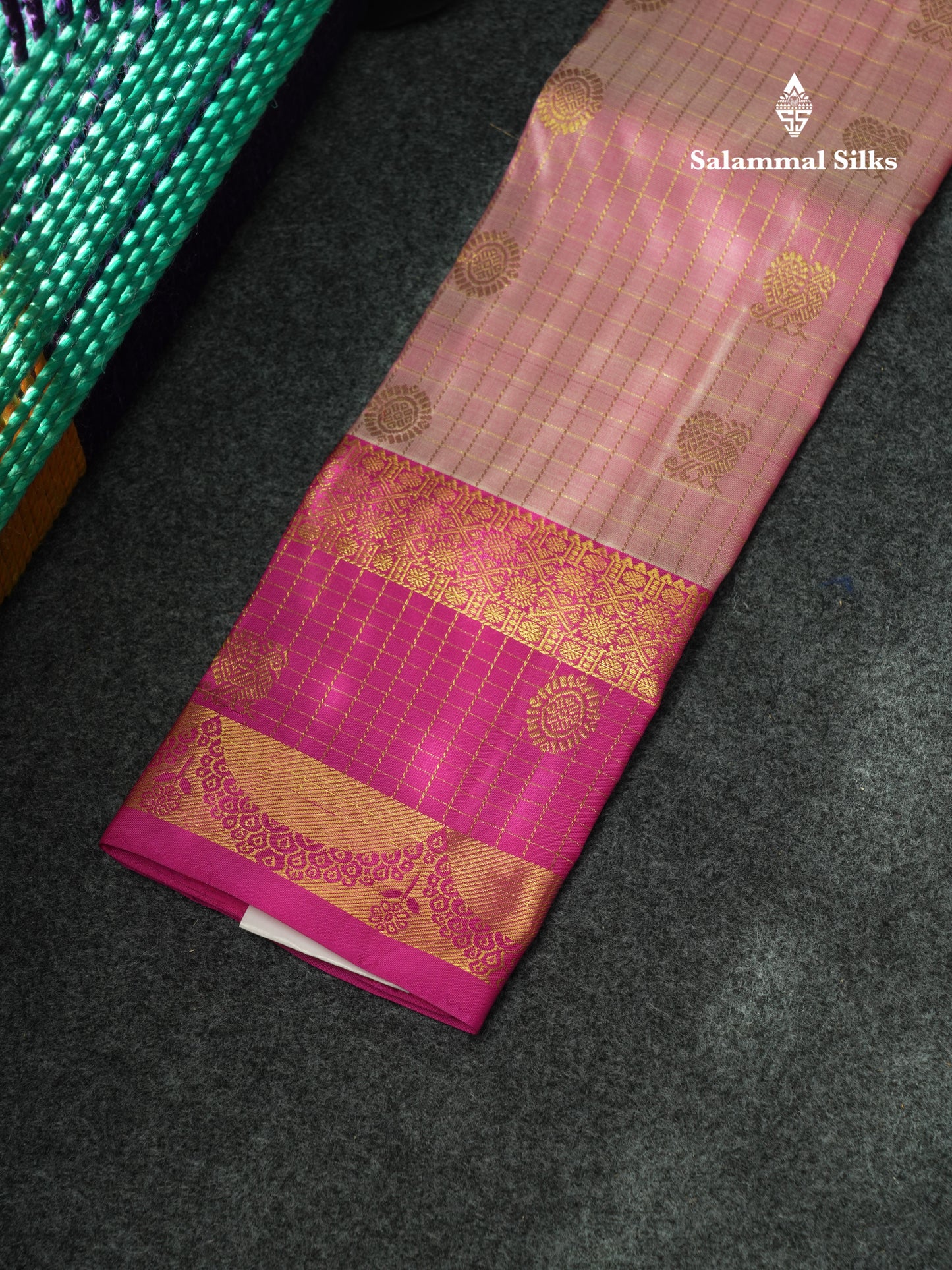 Pure Silk Pattu Pavadai (Green) With Pink Blouse 18"