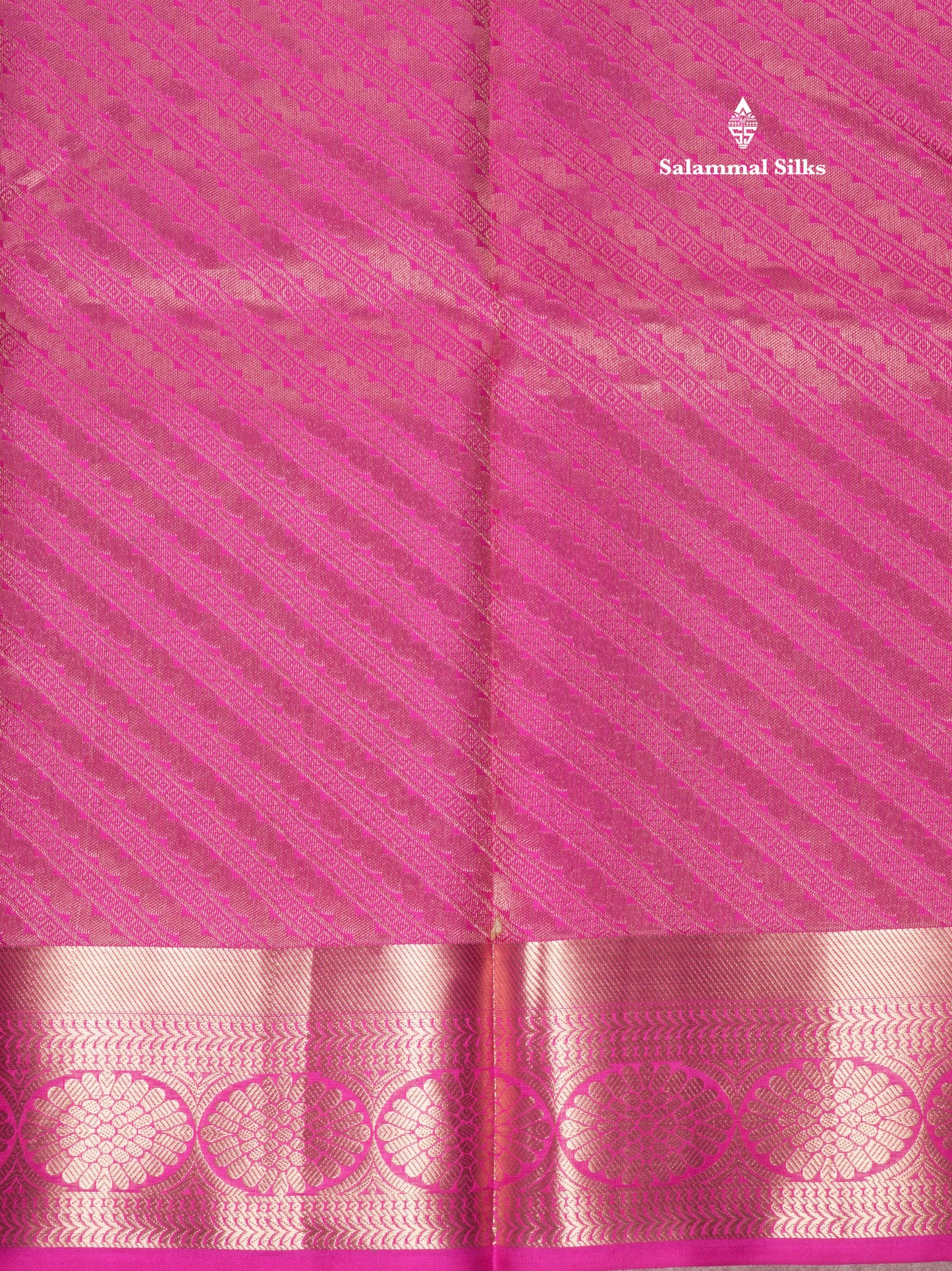 Kanjivaram Magenta Pink Pure Silk Saree With Gold Zari Border