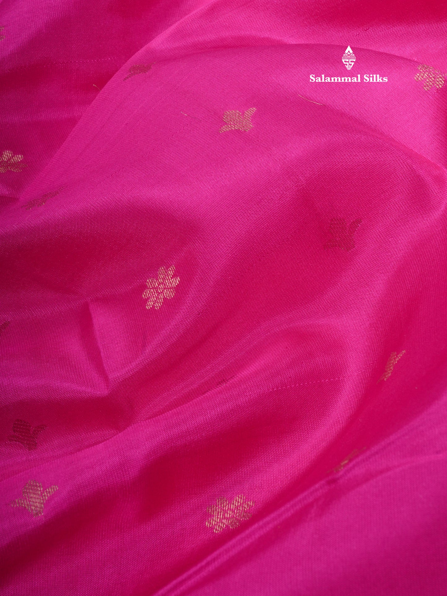 Kanjivaram Magenta Pink Pure Silk Saree With Gold Zari Border
