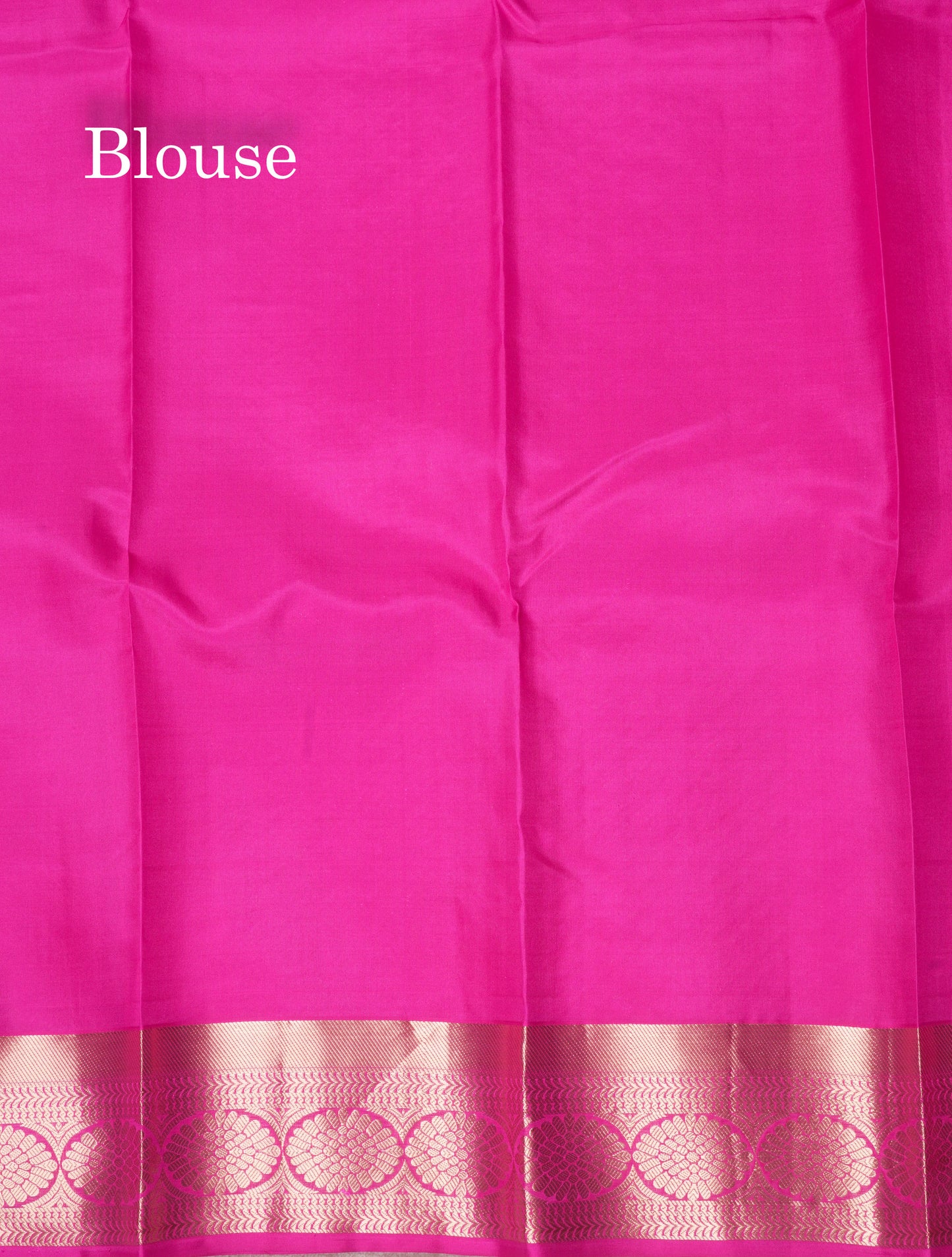 Kanjivaram Magenta Pink Pure Silk Saree With Gold Zari Border