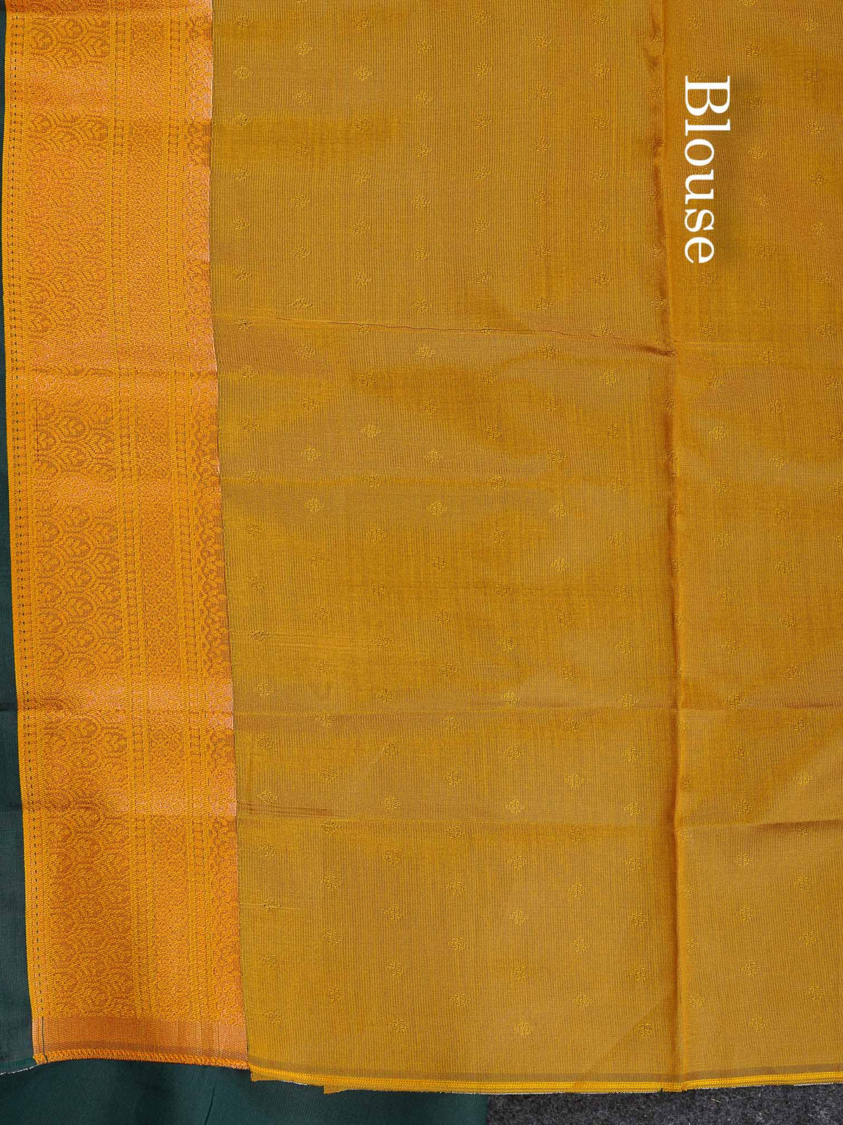 Semi Soft Silk Saree - Navy Blue Colour Body With Contrast Bottle Green Blouse