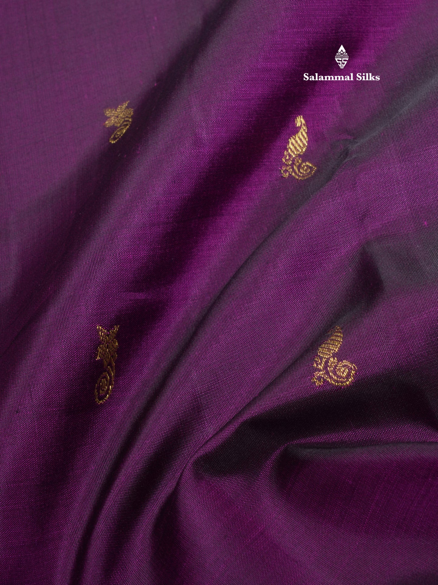 Kanjivaram Beautiful Violet Pure Silk Saree With Contrast Rexona Green Korvai Border