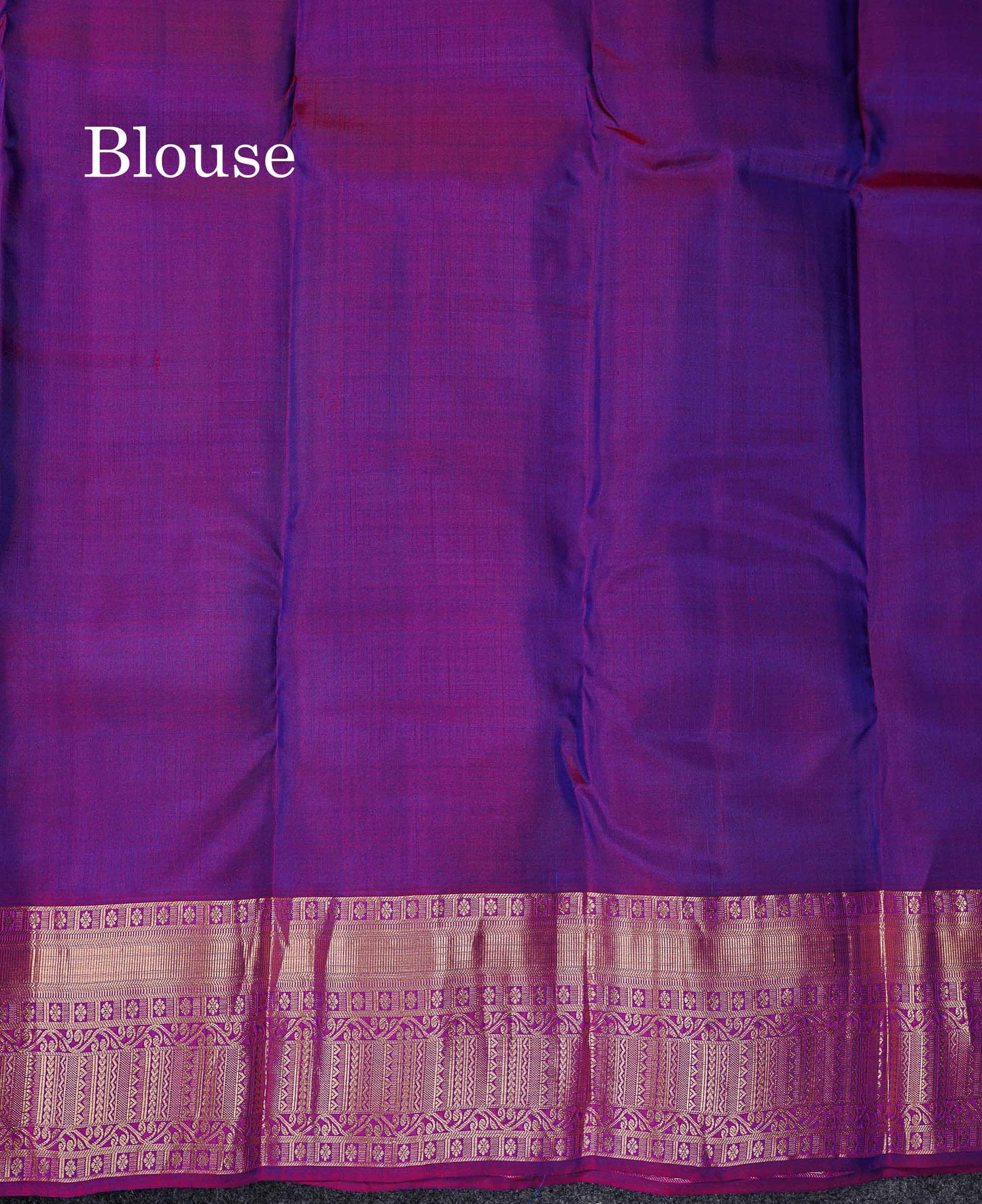 Beautiful Dual Tone Peacock Blue PureMix Silk Saree With Contrast Purple Traditional Border