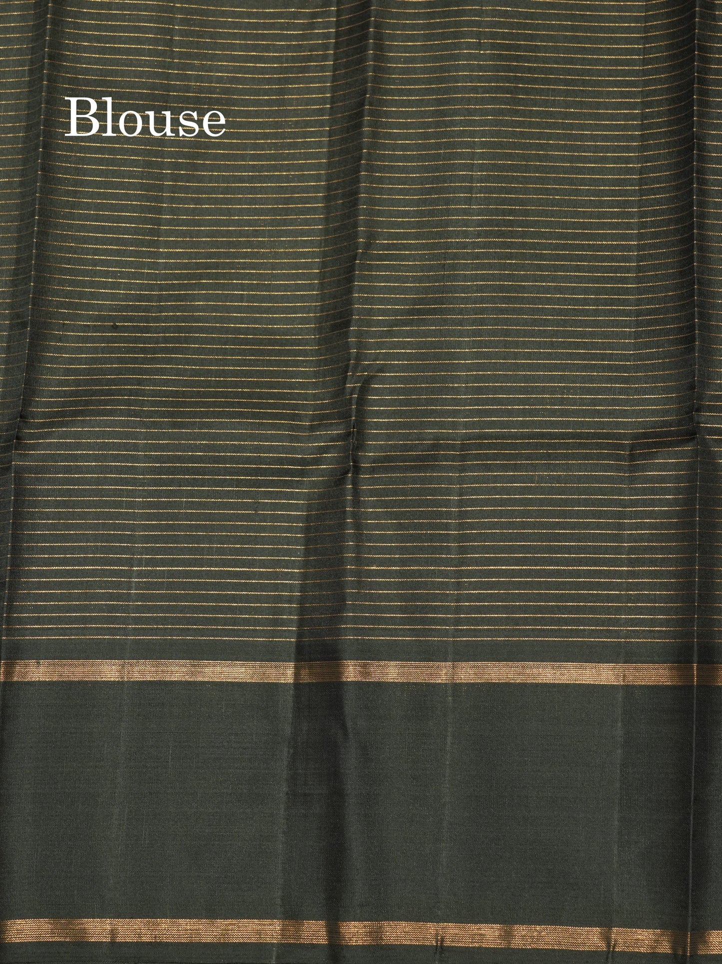 Sea Blue Tiny Zari Checks Kanjivaram Pure Silk Saree With Contrast Black Gap Border