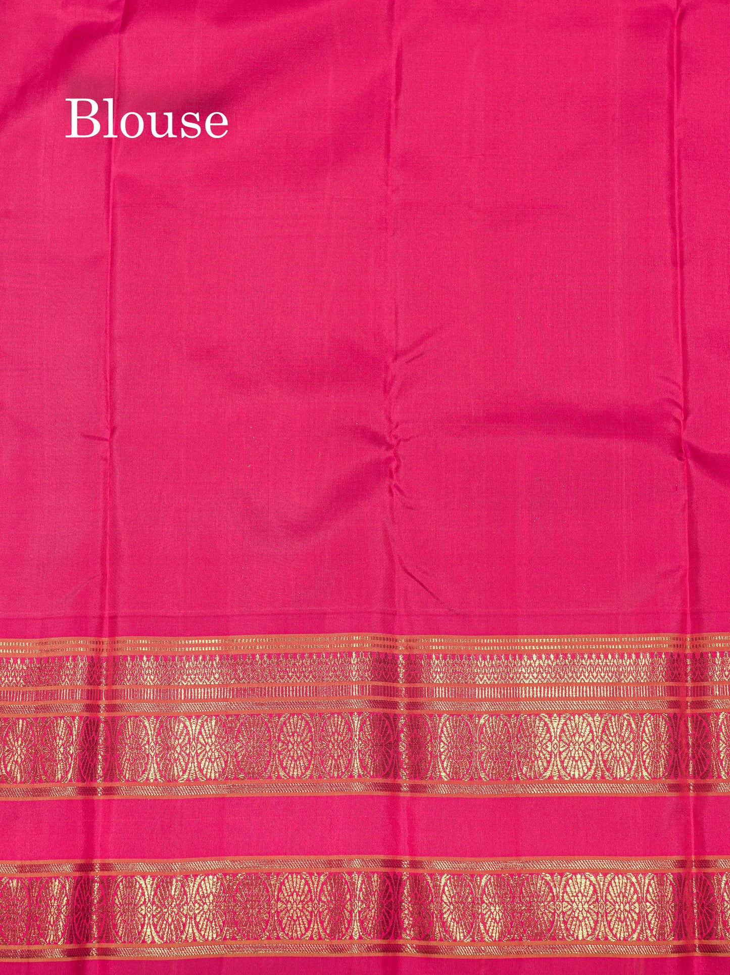Kanjivaram Beautiful Sapphire Blue Pure Silk Saree With Contrast Pink Korvai Long Border